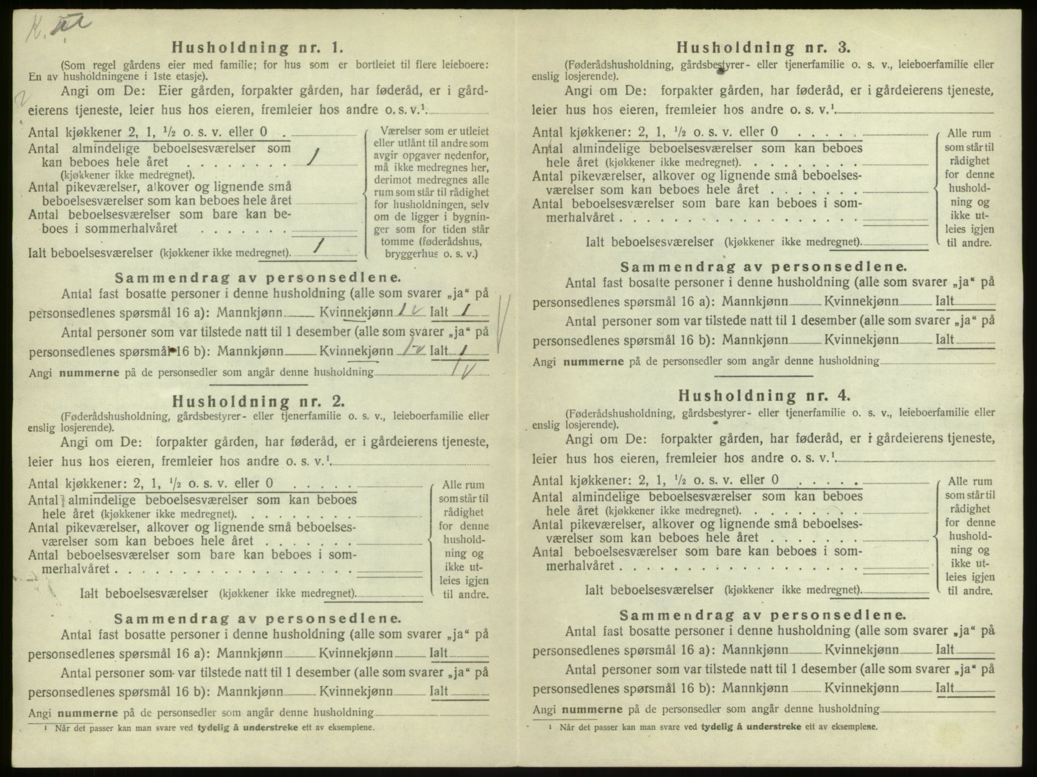 SAB, 1920 census for Ulvik, 1920, p. 34