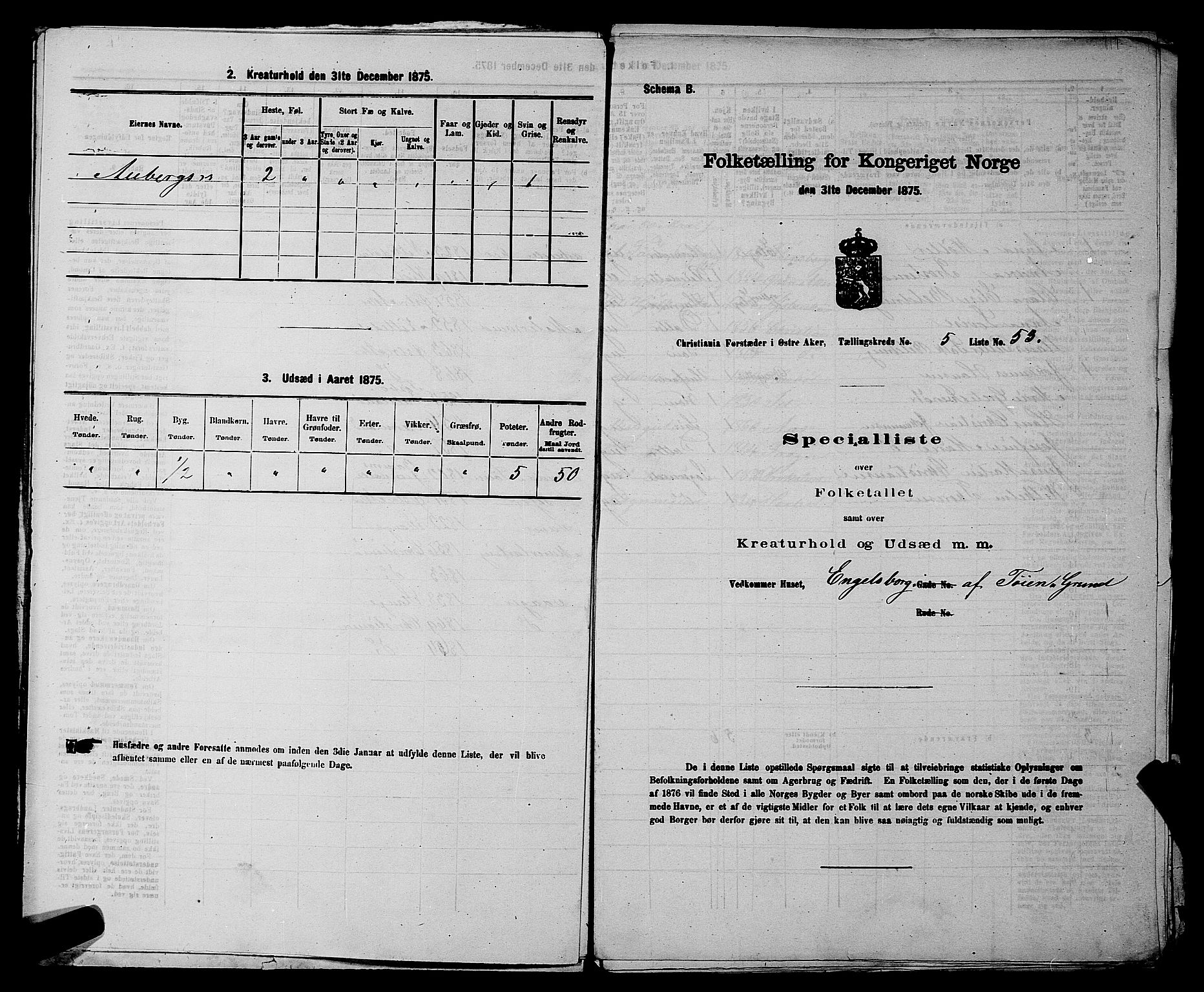 RA, 1875 census for 0218bP Østre Aker, 1875, p. 1541