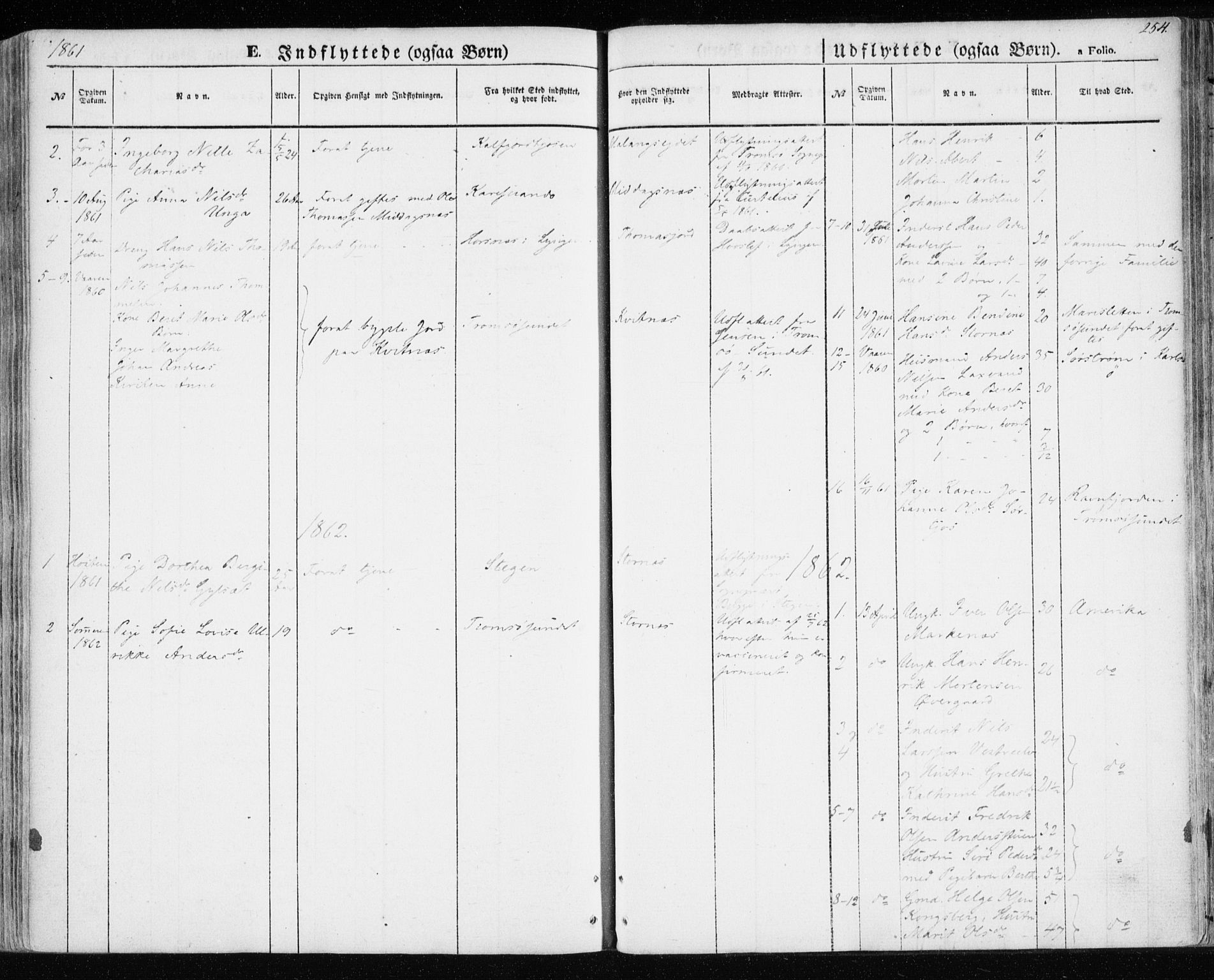 Balsfjord sokneprestembete, AV/SATØ-S-1303/G/Gaa/L0003kirke: Parish register (official) no. 3, 1856-1870, p. 254