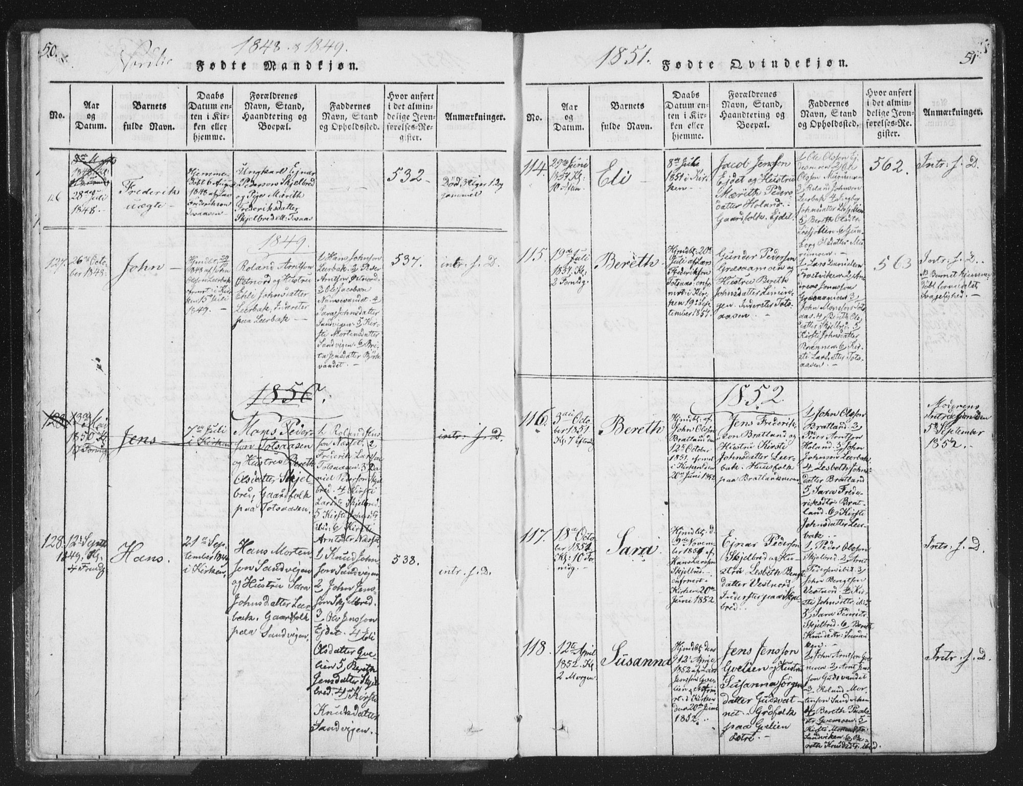 Ministerialprotokoller, klokkerbøker og fødselsregistre - Nord-Trøndelag, SAT/A-1458/755/L0491: Parish register (official) no. 755A01 /1, 1817-1864, p. 50-51