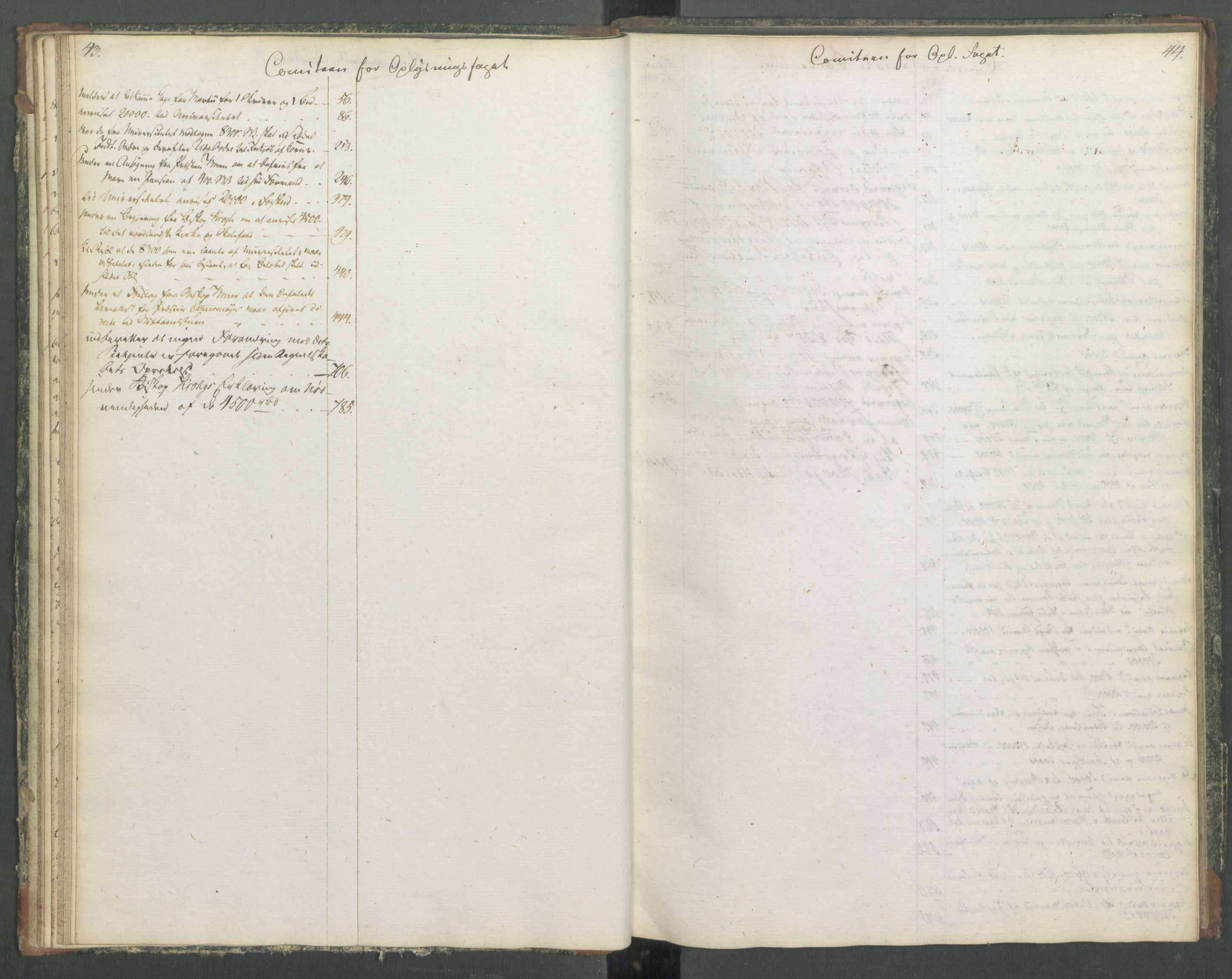 Departementene i 1814, RA/S-3899/Fa/L0014: Bokholderkontoret - Register til journalen, 1814-1815, p. 43-44