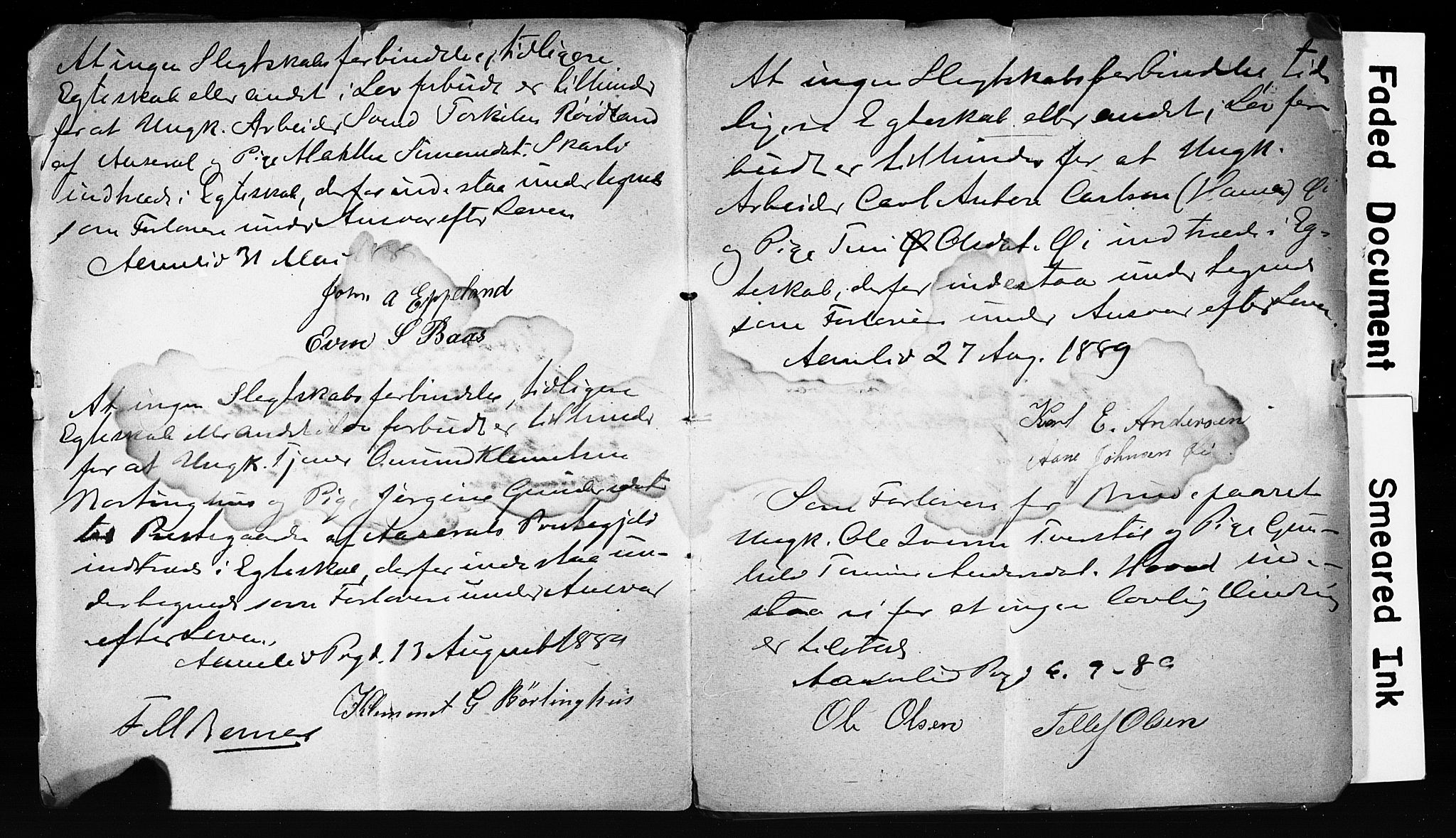 Åmli sokneprestkontor, AV/SAK-1111-0050/F/Fe/L0003: Best man's statements no. A VI 20, 1885-1905