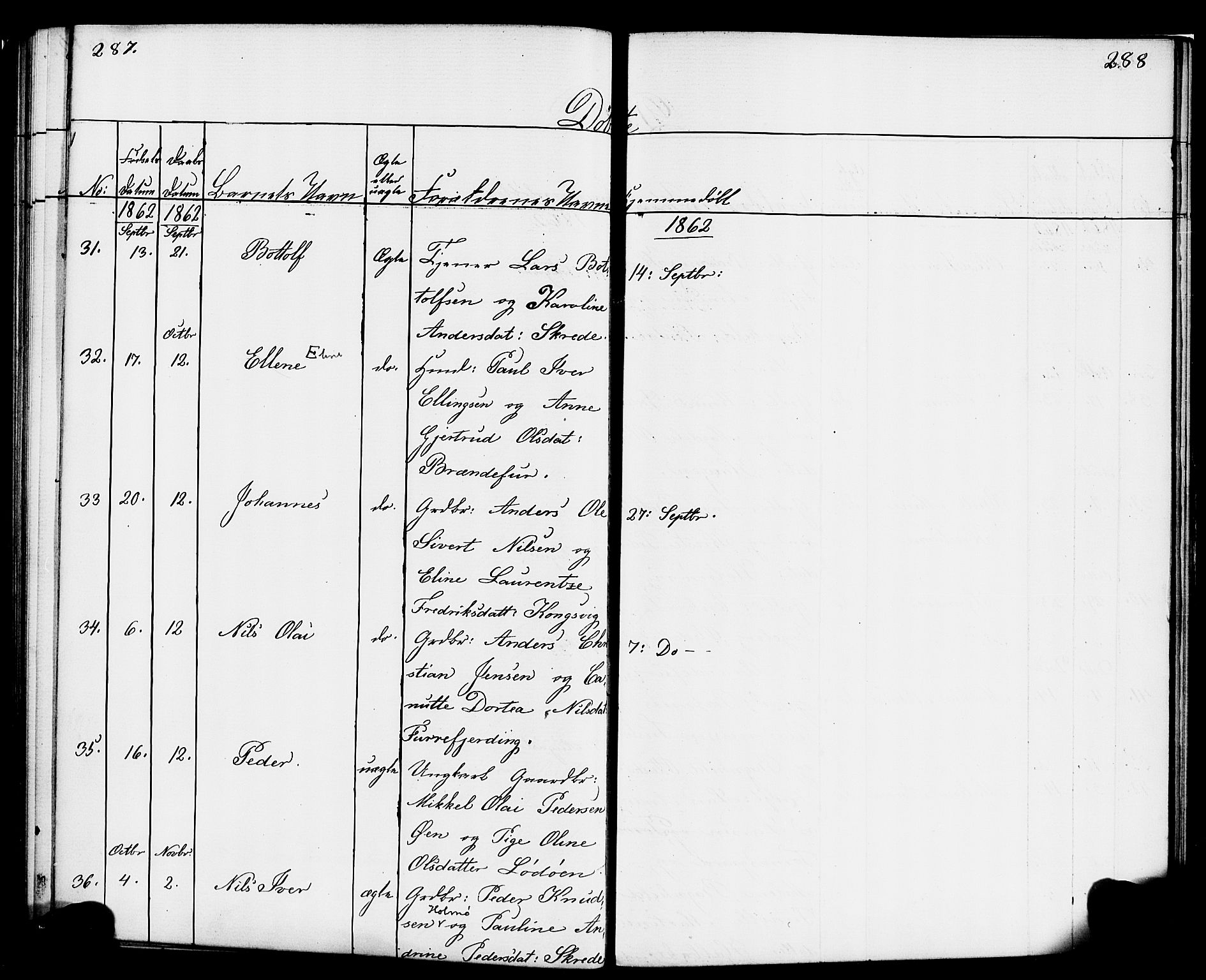 Hornindal sokneprestembete, AV/SAB-A-82401/H/Haa/Haaa/L0001: Parish register (official) no. A 1, 1837-1866, p. 288-289