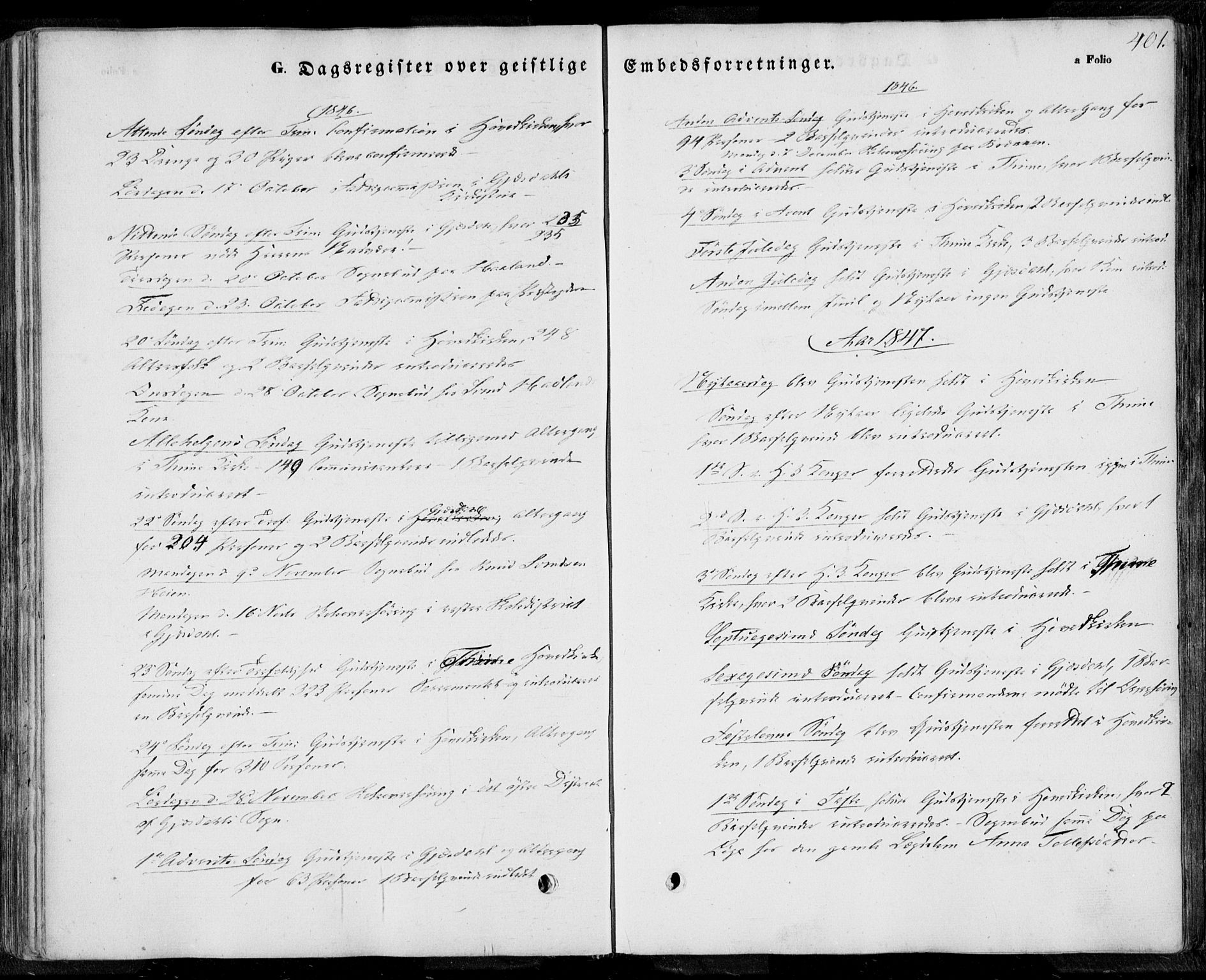 Lye sokneprestkontor, SAST/A-101794/001/30BA/L0006: Parish register (official) no. A 5.2, 1842-1855, p. 401