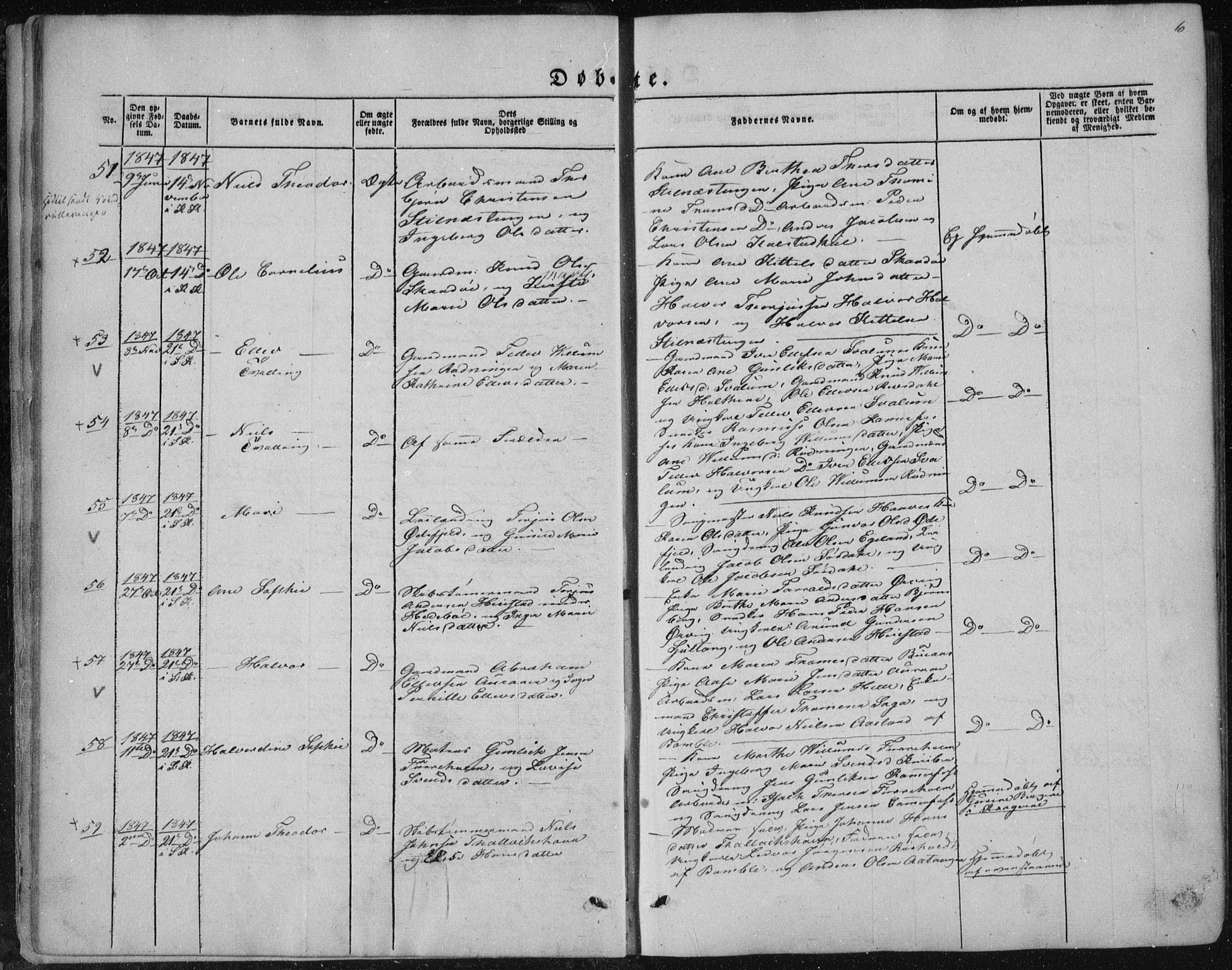 Sannidal kirkebøker, AV/SAKO-A-296/F/Fa/L0008: Parish register (official) no. 8, 1847-1862, p. 6