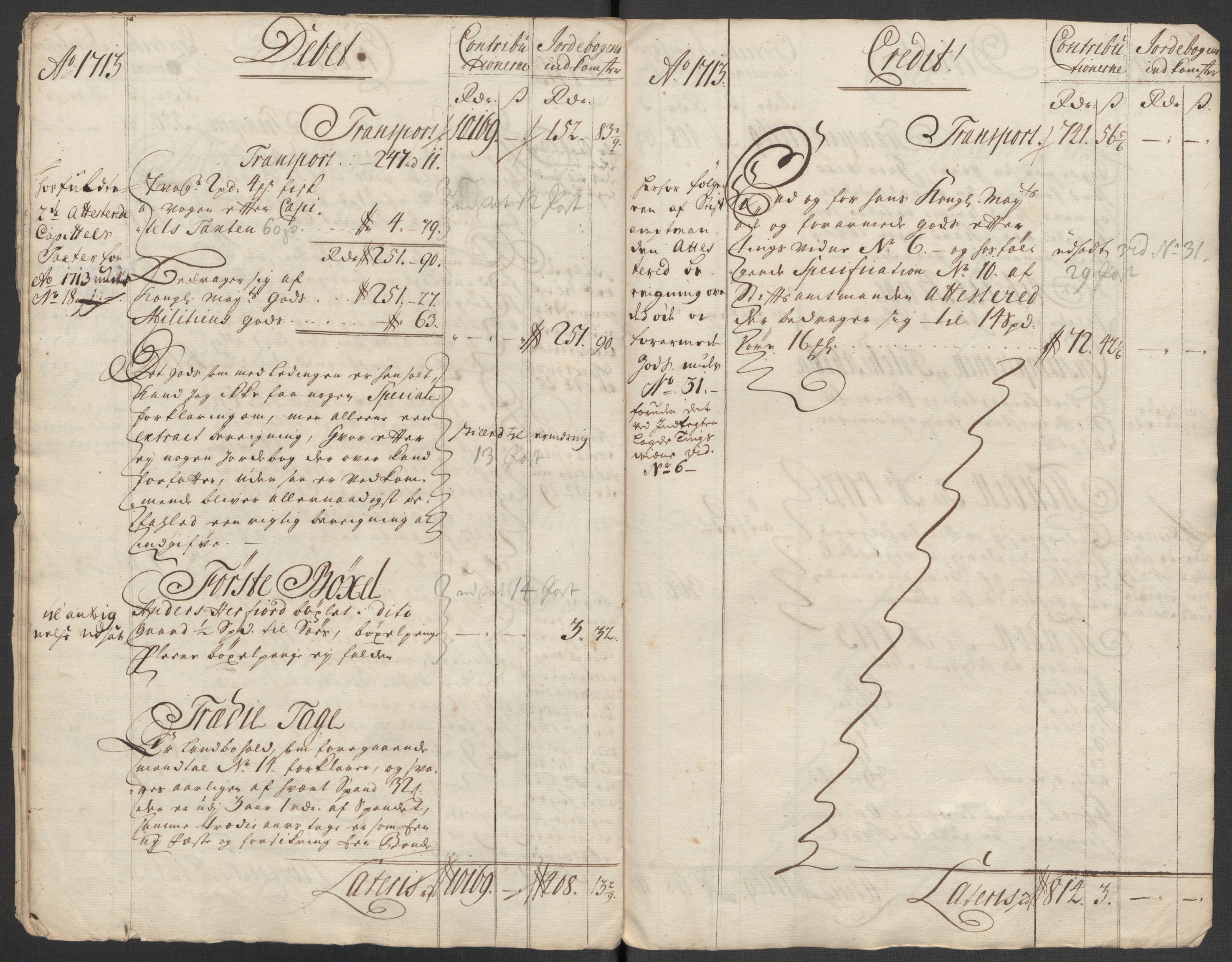 Rentekammeret inntil 1814, Reviderte regnskaper, Fogderegnskap, AV/RA-EA-4092/R57/L3861: Fogderegnskap Fosen, 1712-1713, p. 272