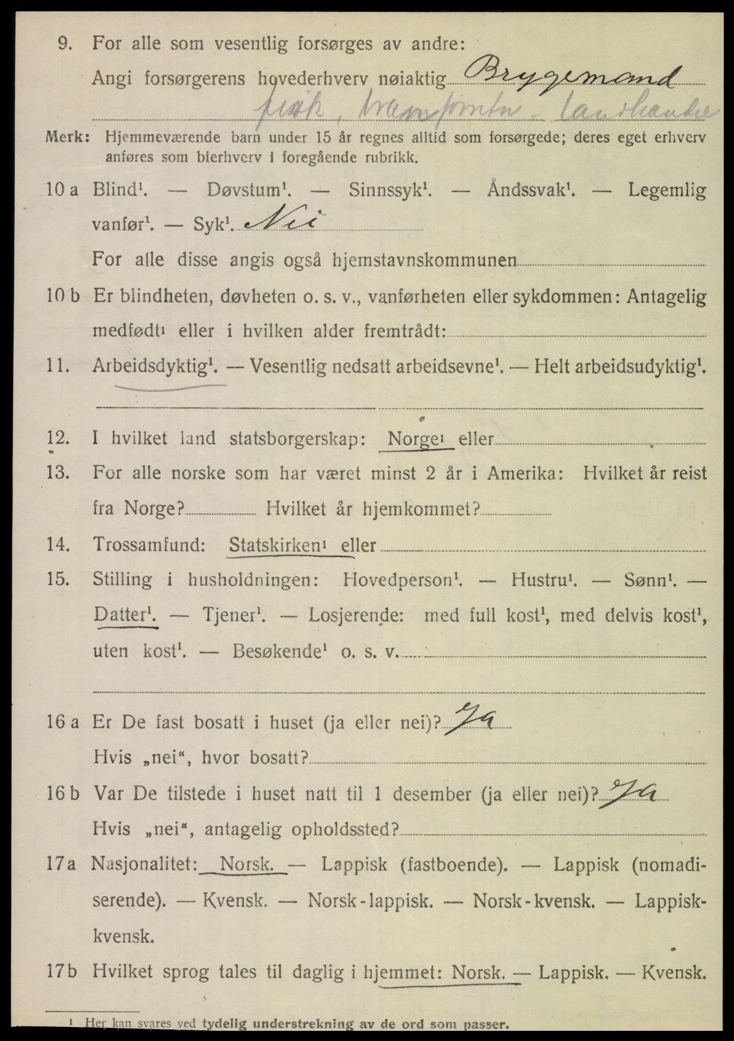 SAT, 1920 census for Dønnes, 1920, p. 2145