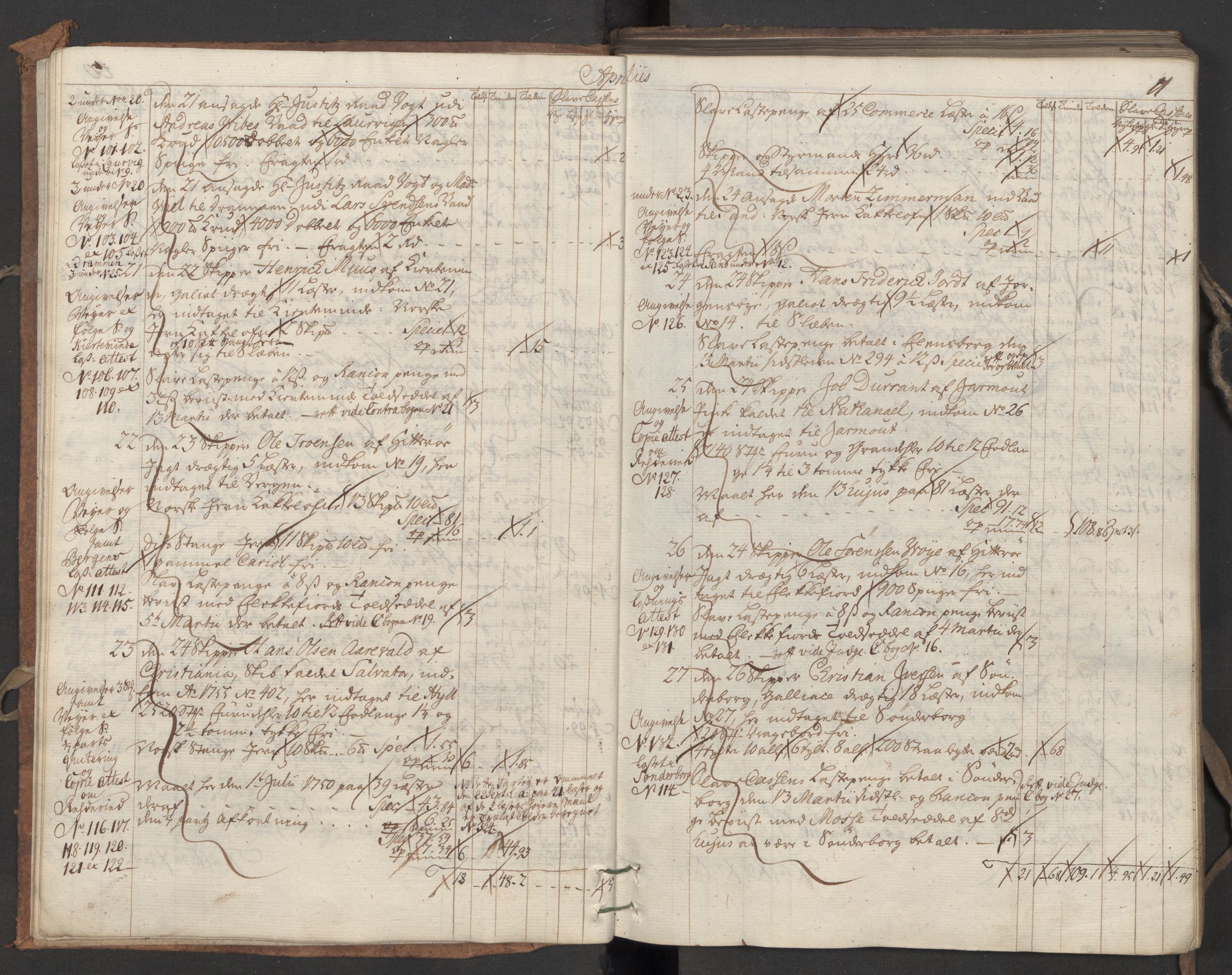 Generaltollkammeret, tollregnskaper, AV/RA-EA-5490/R06/L0039/0001: Tollregnskaper Kristiania / Utgående hovedtollbok, 1756, p. 10b-11a