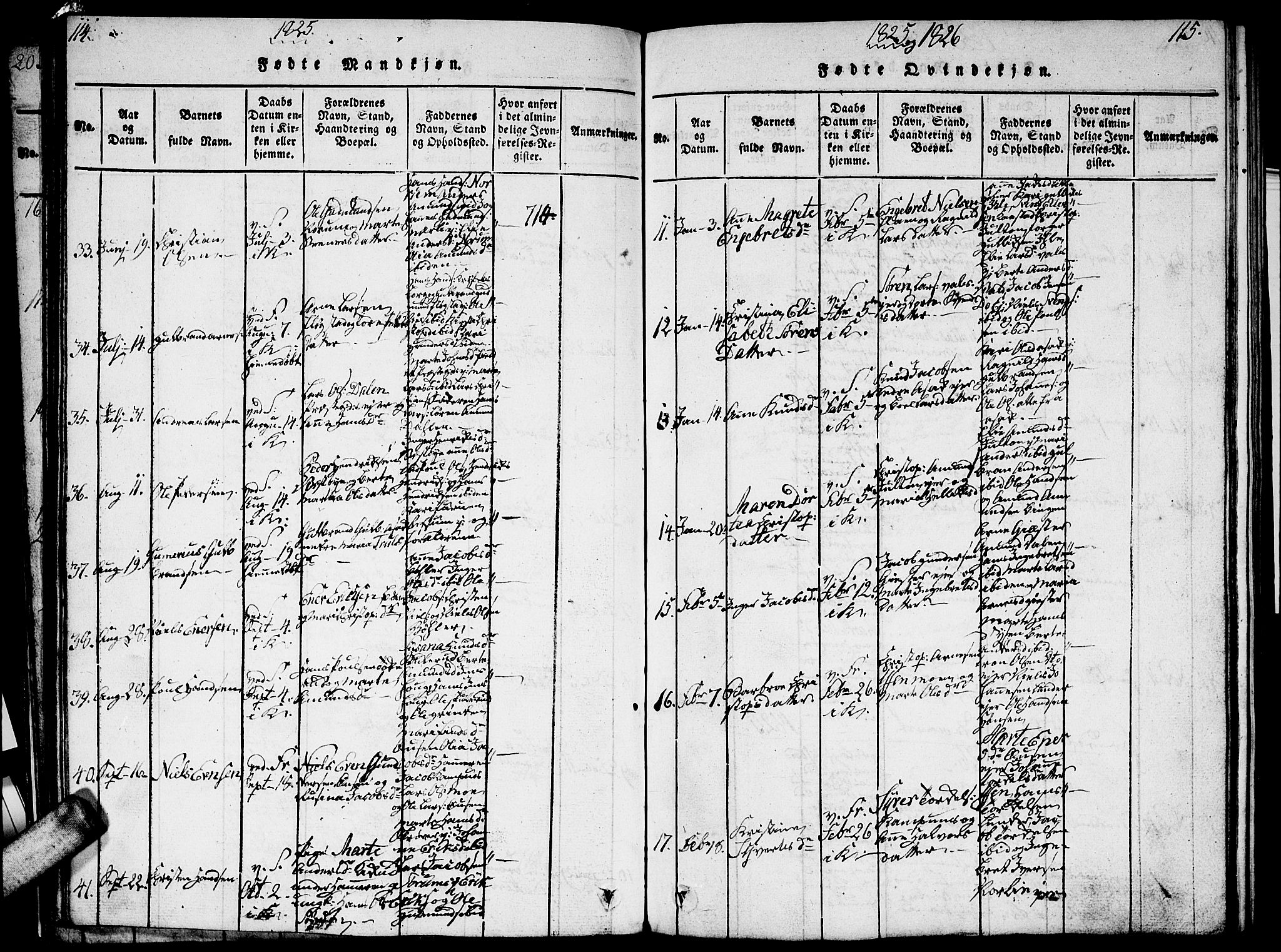 Sørum prestekontor Kirkebøker, SAO/A-10303/G/Ga/L0001: Parish register (copy) no. I 1, 1814-1829, p. 114-115