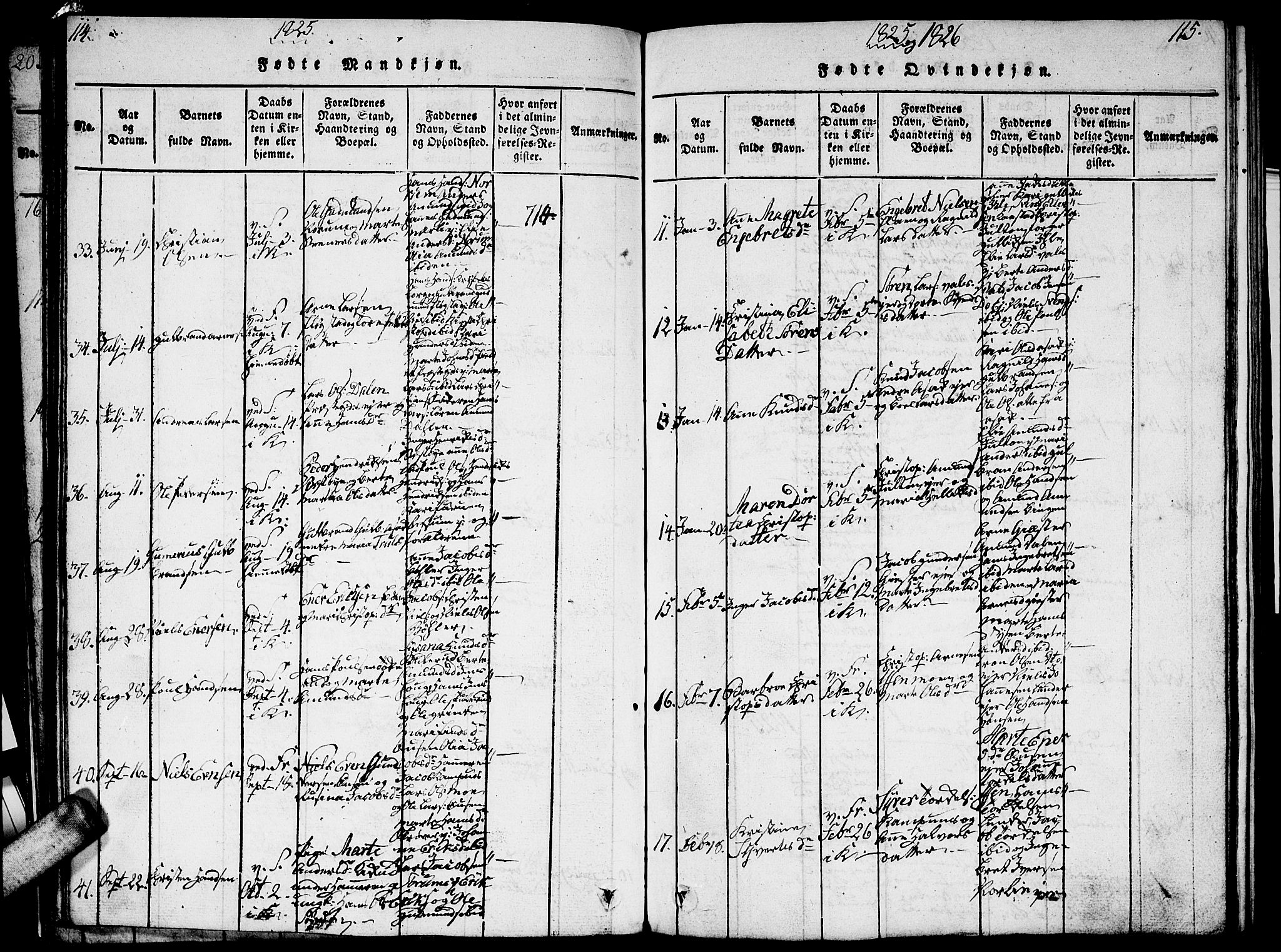 Sørum prestekontor Kirkebøker, AV/SAO-A-10303/G/Ga/L0001: Parish register (copy) no. I 1, 1814-1829, p. 114-115