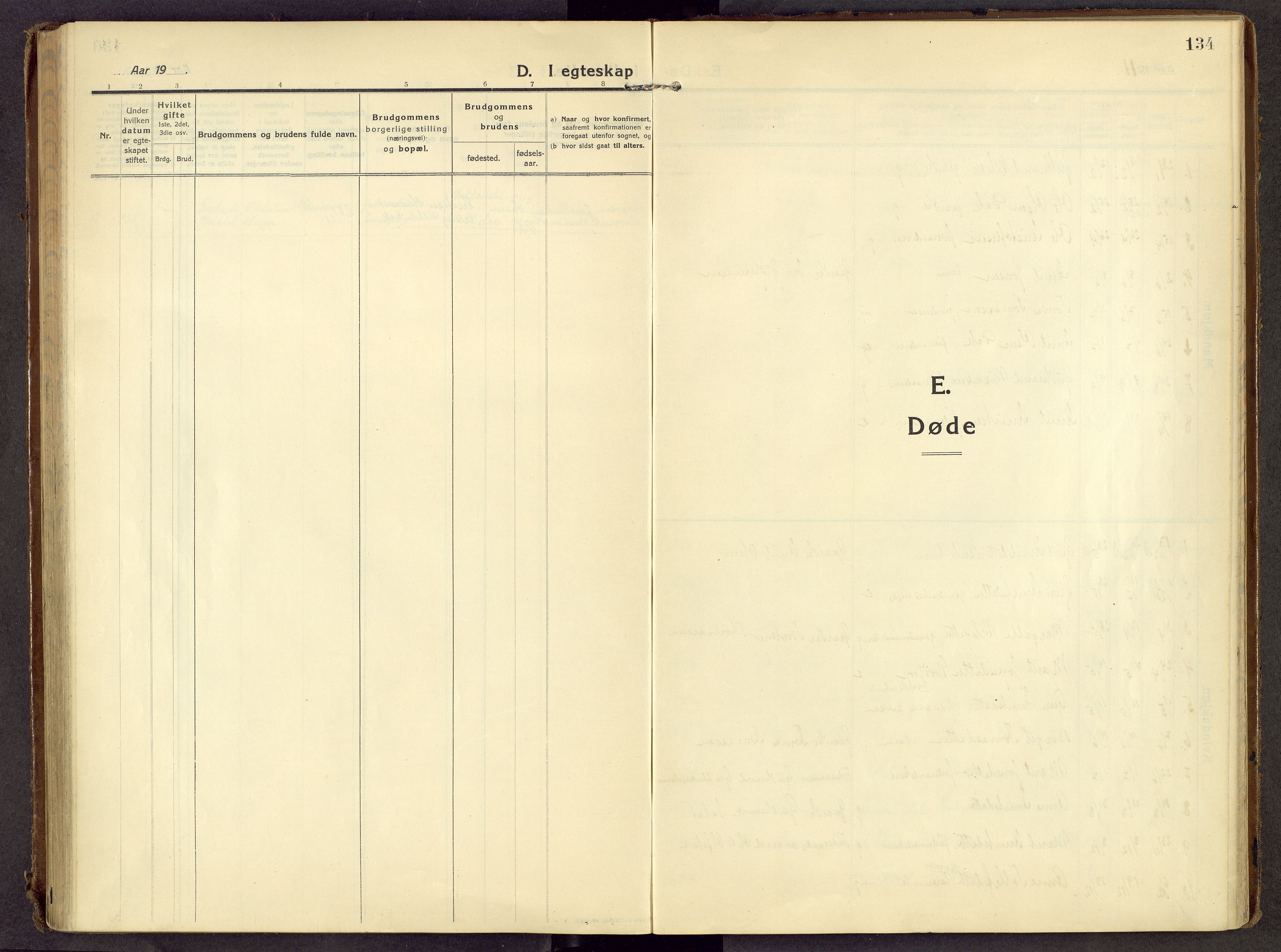 Øystre Slidre prestekontor, SAH/PREST-138/H/Ha/Haa/L0007: Parish register (official) no. 7, 1911-1931, p. 134