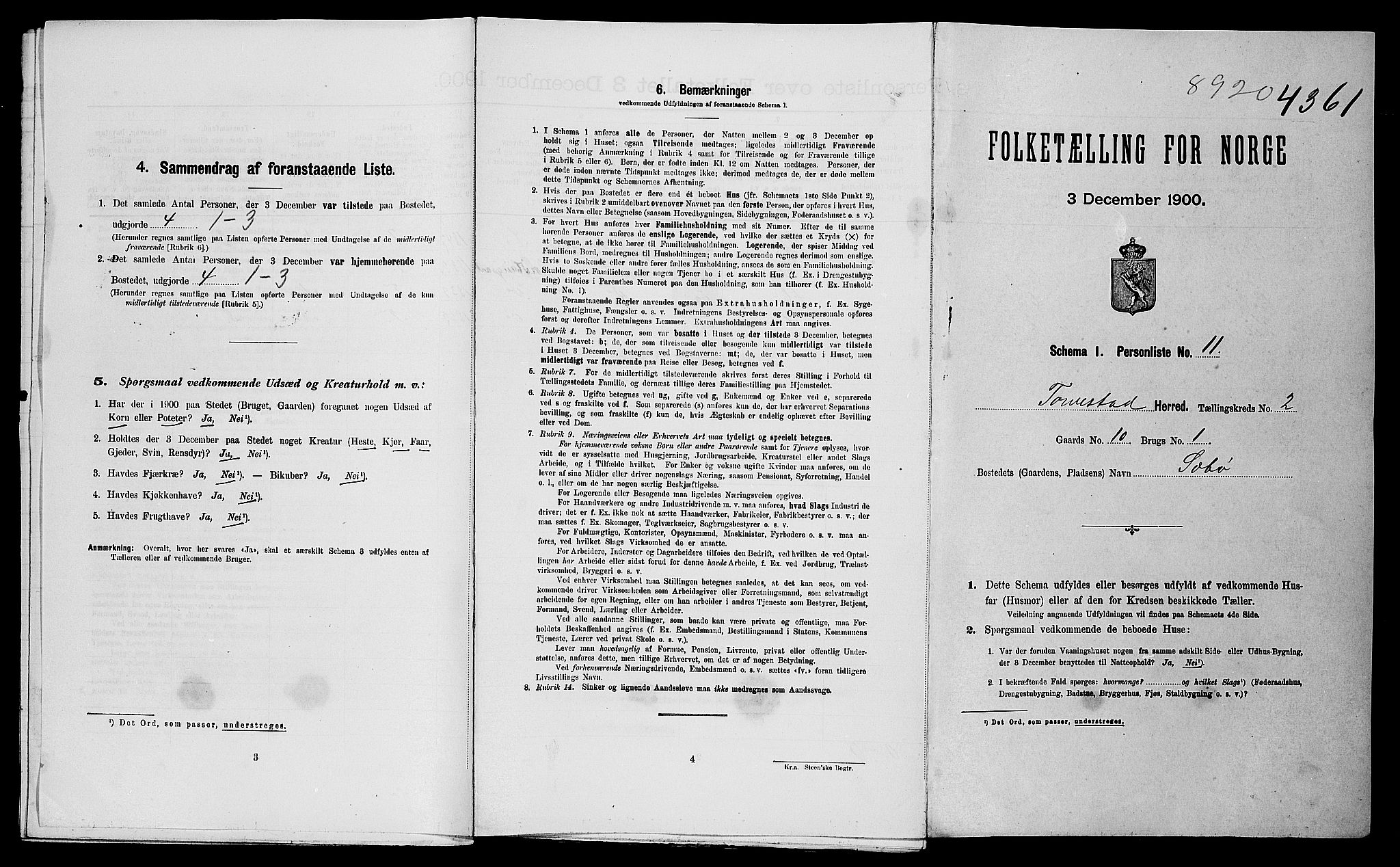 SAST, 1900 census for Torvastad, 1900, p. 33