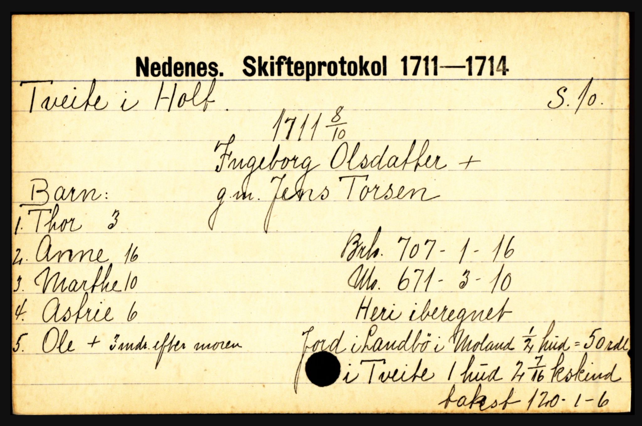 Nedenes sorenskriveri før 1824, AV/SAK-1221-0007/H, p. 31553