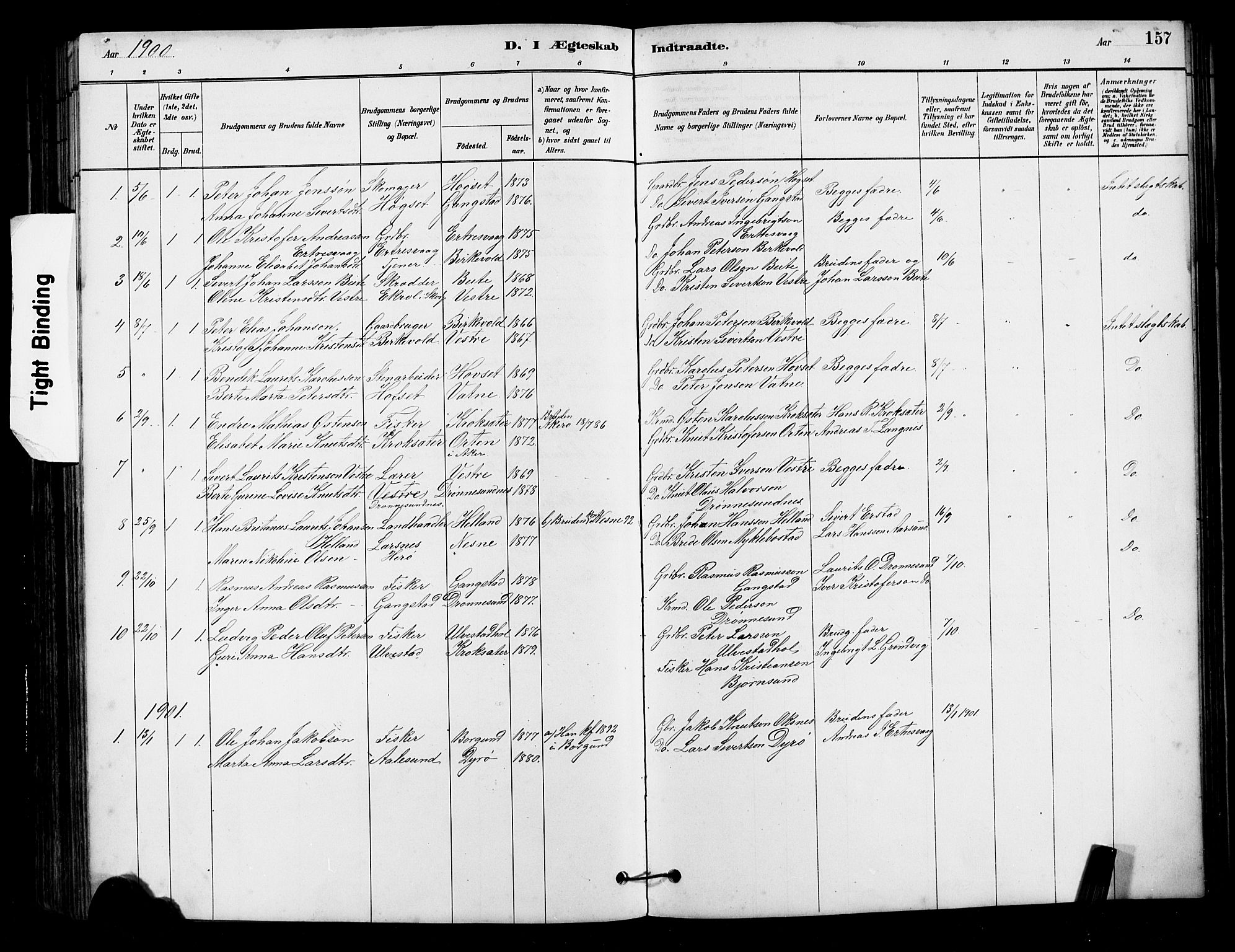 Ministerialprotokoller, klokkerbøker og fødselsregistre - Møre og Romsdal, AV/SAT-A-1454/525/L0376: Parish register (copy) no. 525C02, 1880-1902, p. 157