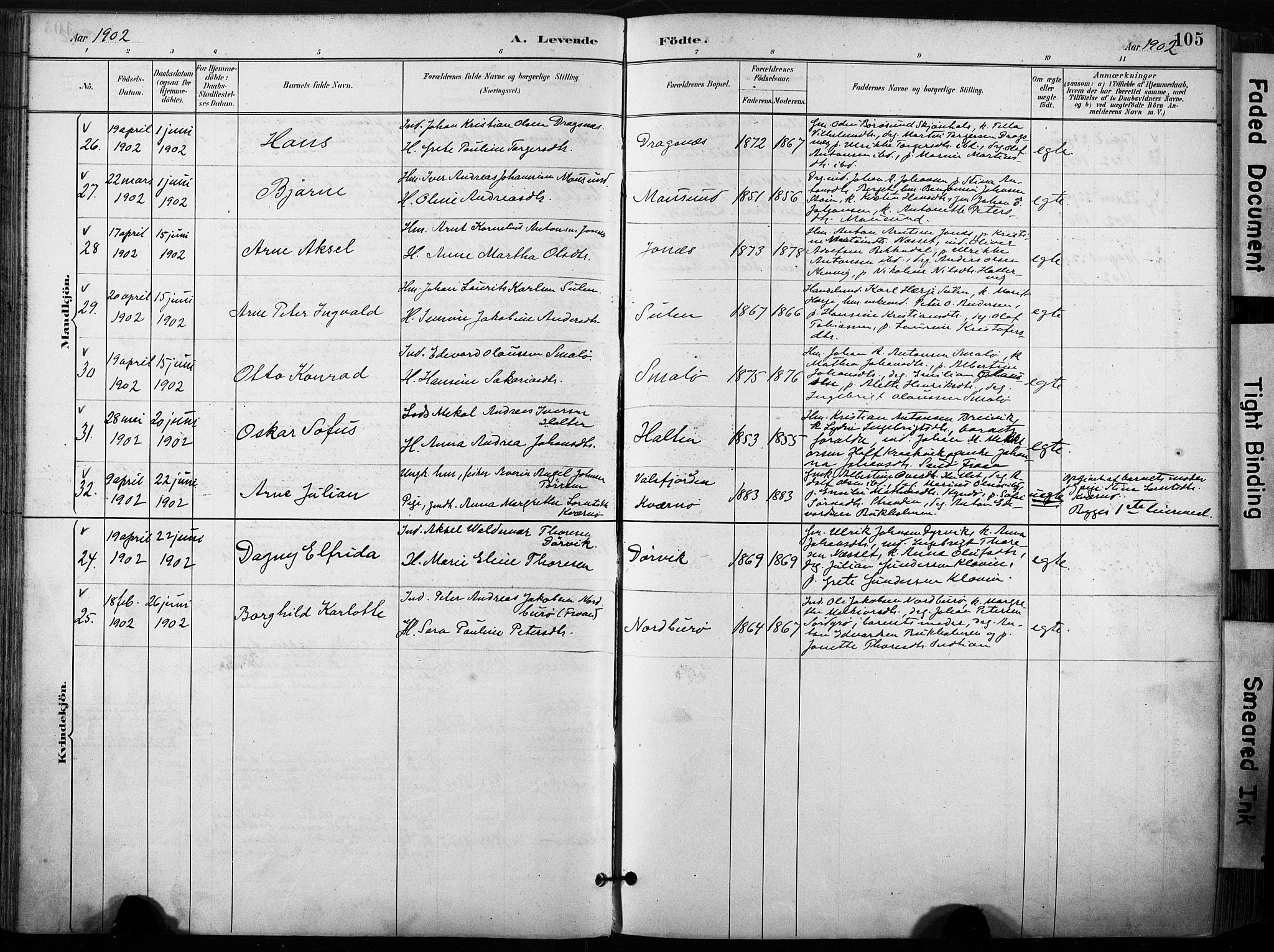 Ministerialprotokoller, klokkerbøker og fødselsregistre - Sør-Trøndelag, AV/SAT-A-1456/640/L0579: Parish register (official) no. 640A04, 1889-1902, p. 105