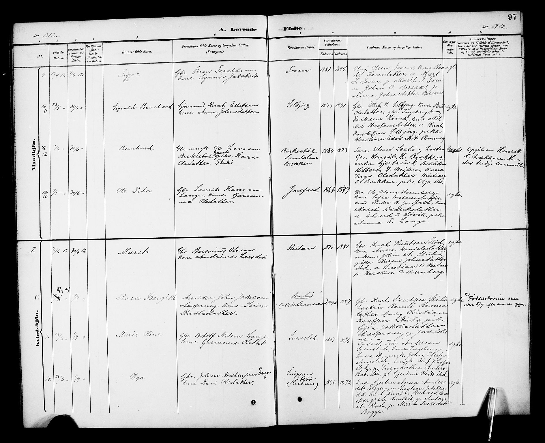 Ministerialprotokoller, klokkerbøker og fødselsregistre - Møre og Romsdal, AV/SAT-A-1454/551/L0632: Parish register (copy) no. 551C04, 1894-1920, p. 97