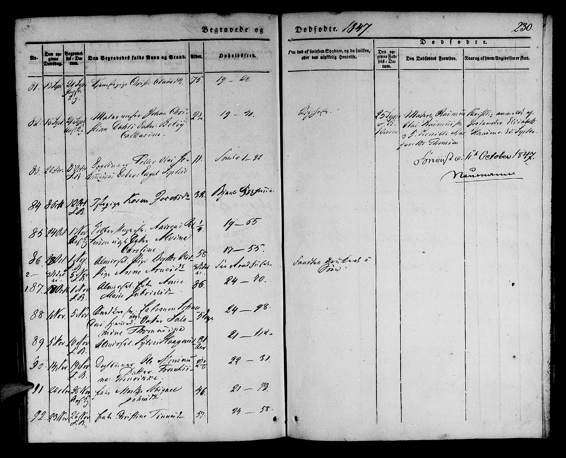 Korskirken sokneprestembete, SAB/A-76101/H/Haa/L0043: Parish register (official) no. E 1, 1834-1848, p. 230