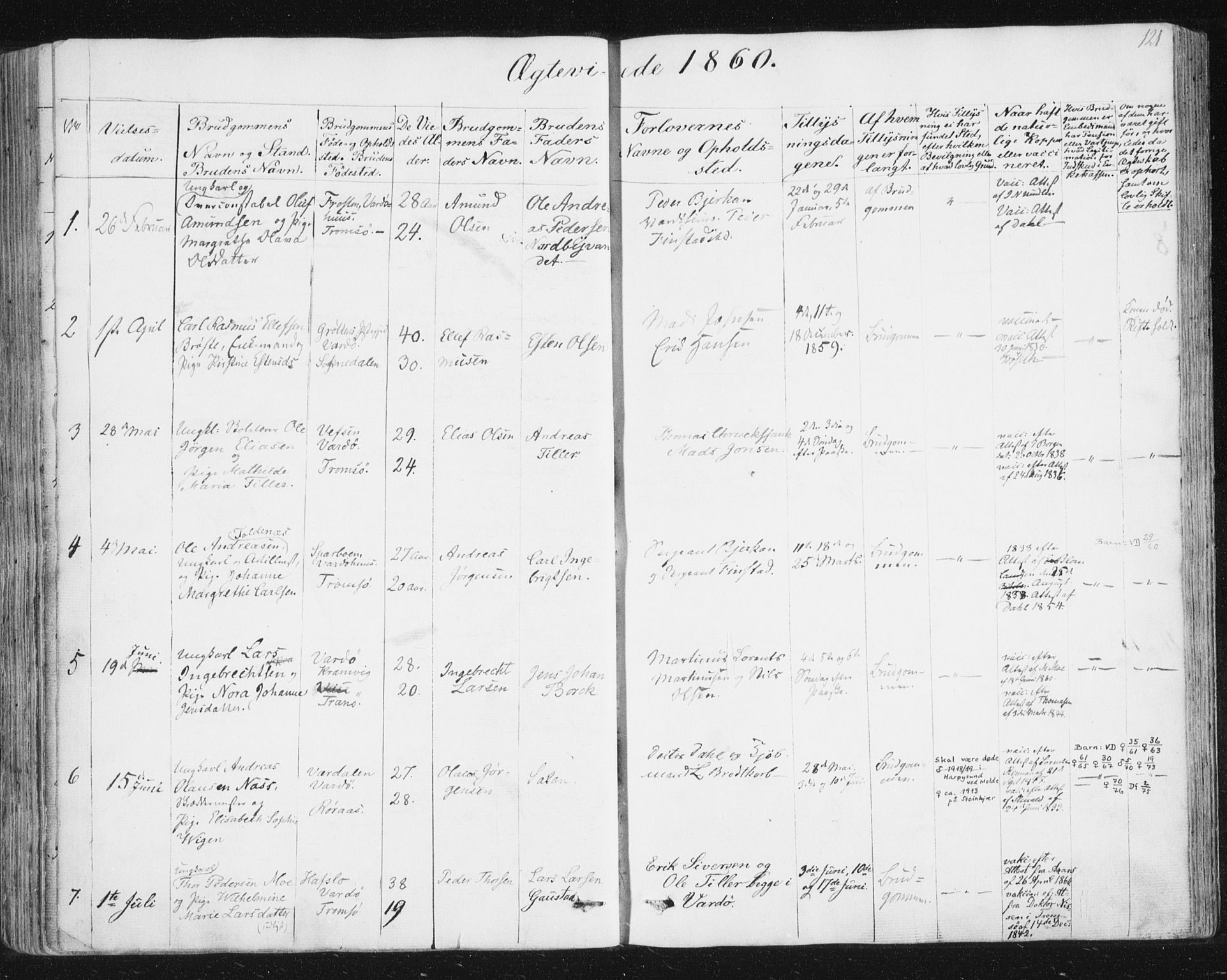 Vardø sokneprestkontor, SATØ/S-1332/H/Ha/L0003kirke: Parish register (official) no. 3, 1843-1861, p. 121
