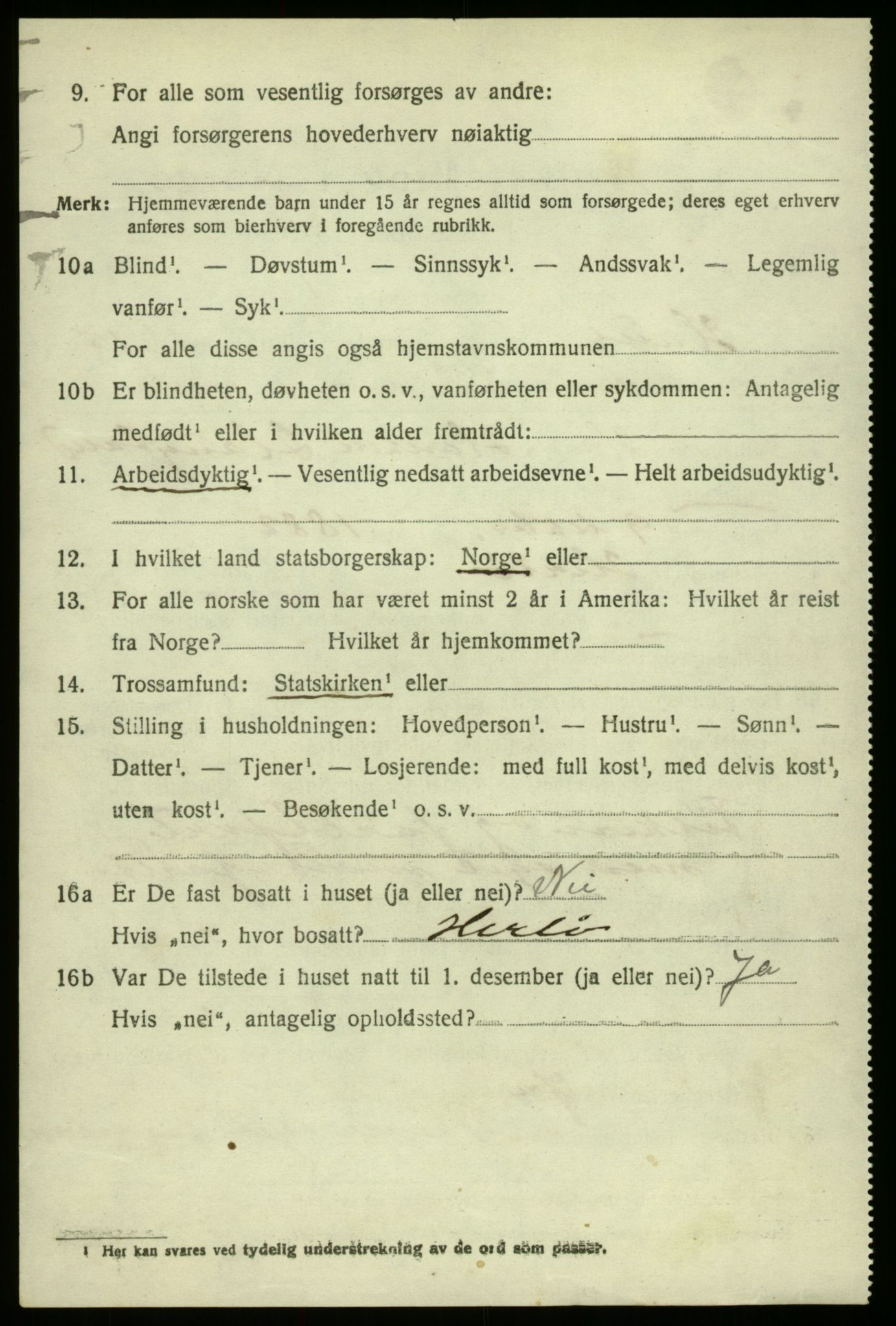 SAB, 1920 census for Haus, 1920, p. 10369