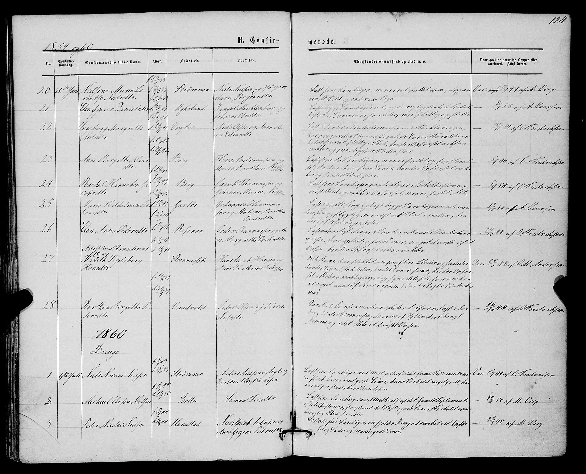 Kvæfjord sokneprestkontor, SATØ/S-1323/G/Ga/Gaa/L0004kirke: Parish register (official) no. 4, 1857-1877, p. 124