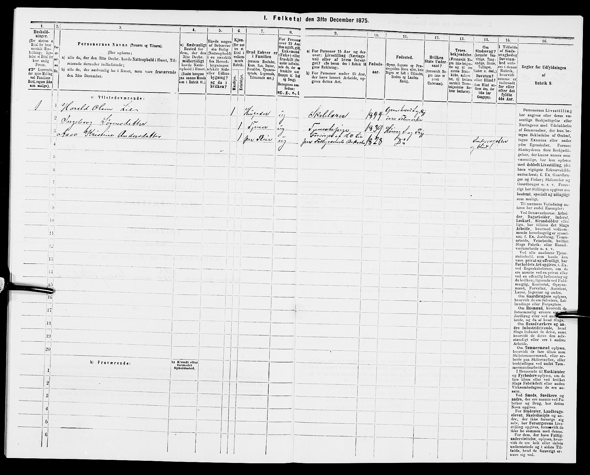 SAK, 1875 census for 0927P Høvåg, 1875, p. 434