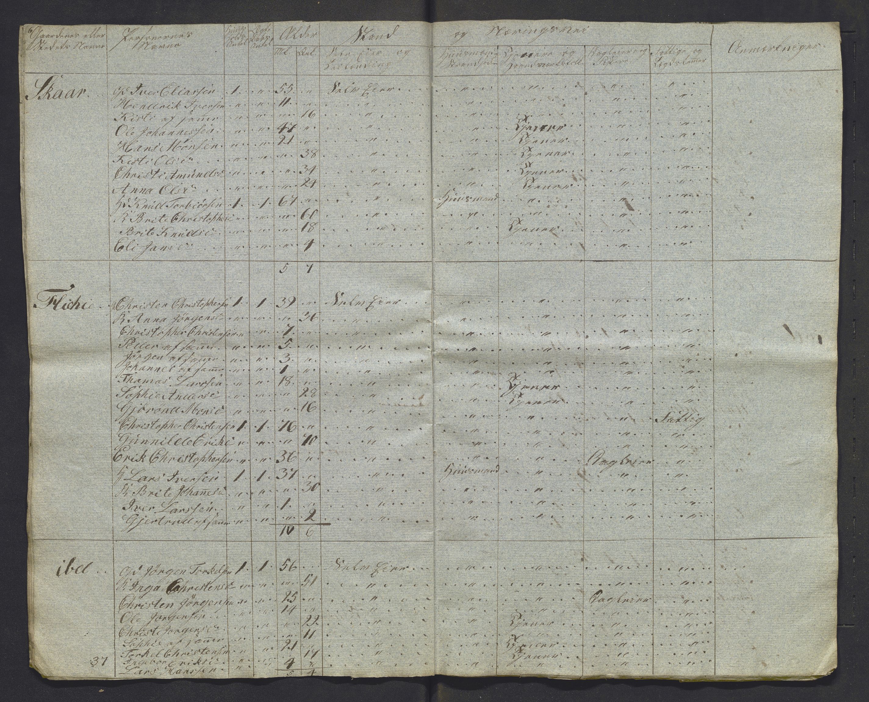 , 1825 Census for Luster parish, 1825, p. 36