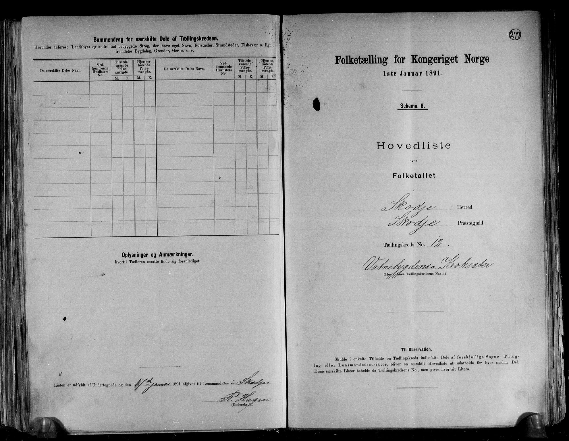 RA, 1891 census for 1529 Skodje, 1891, p. 26