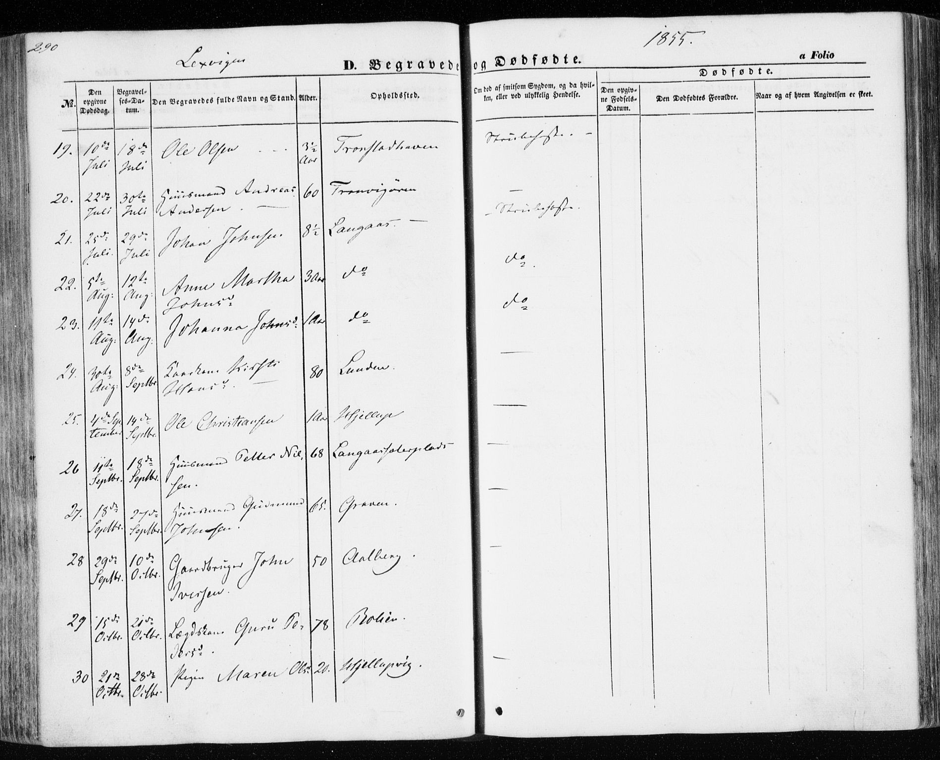 Ministerialprotokoller, klokkerbøker og fødselsregistre - Nord-Trøndelag, SAT/A-1458/701/L0008: Parish register (official) no. 701A08 /1, 1854-1863, p. 290