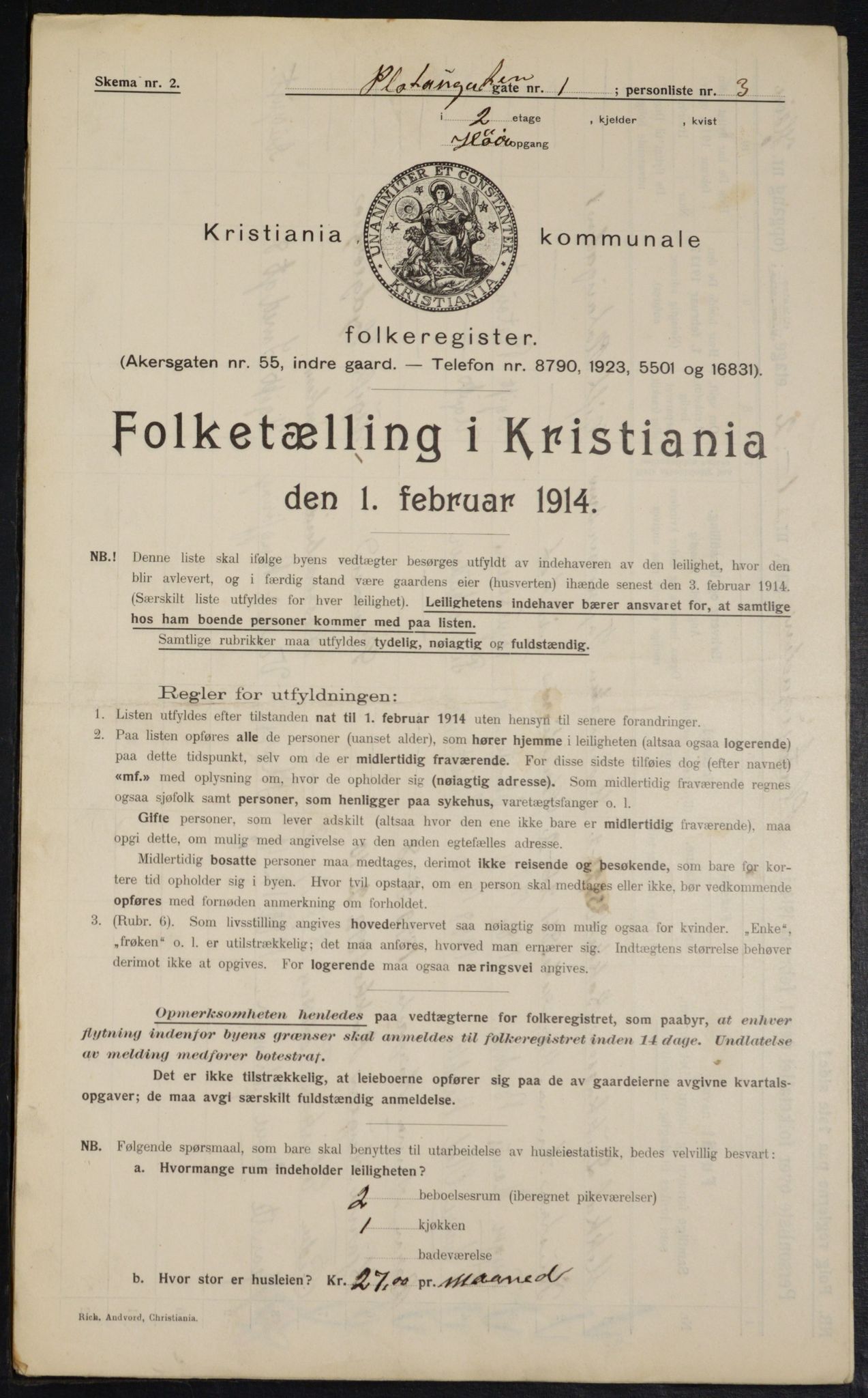 OBA, Municipal Census 1914 for Kristiania, 1914, p. 80270