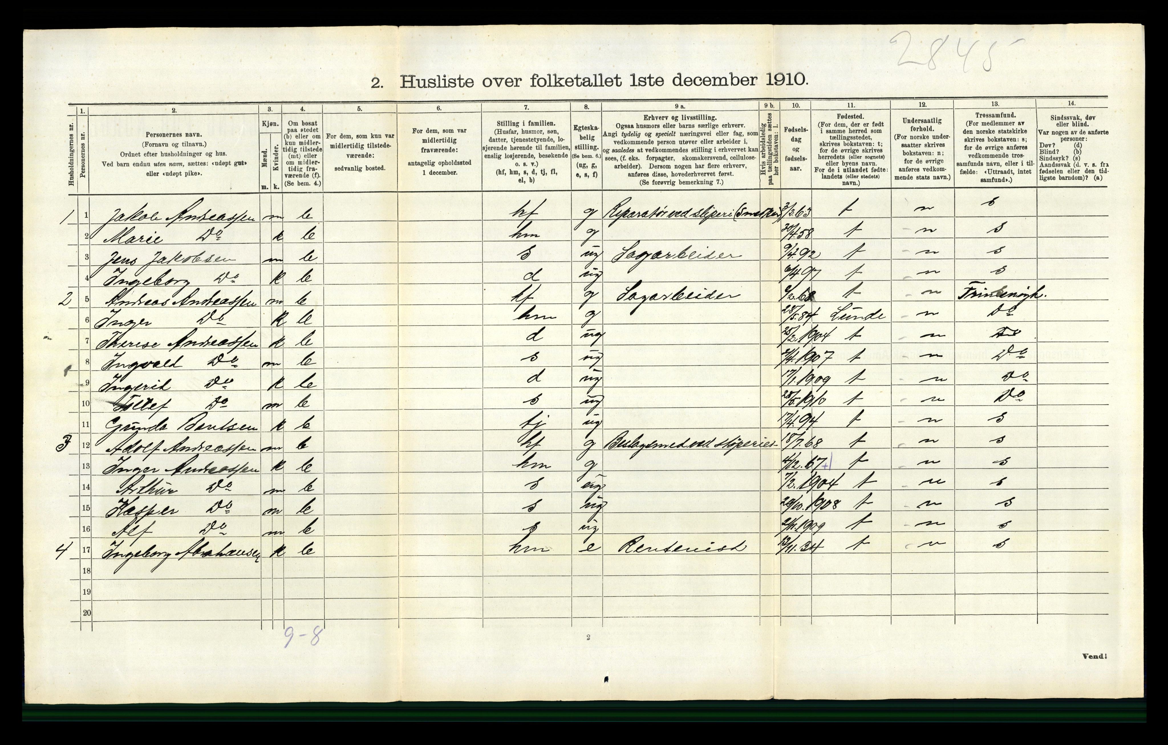 RA, 1910 census for Holla, 1910, p. 926