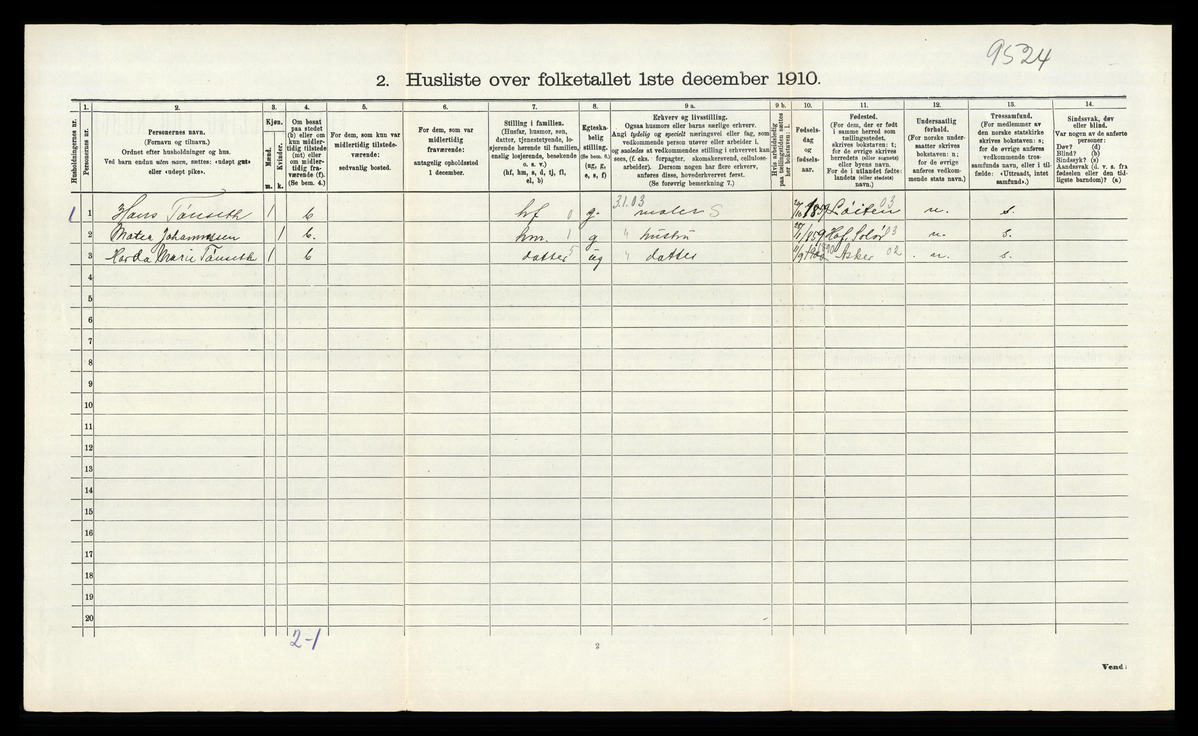 RA, 1910 census for Røyken, 1910, p. 962