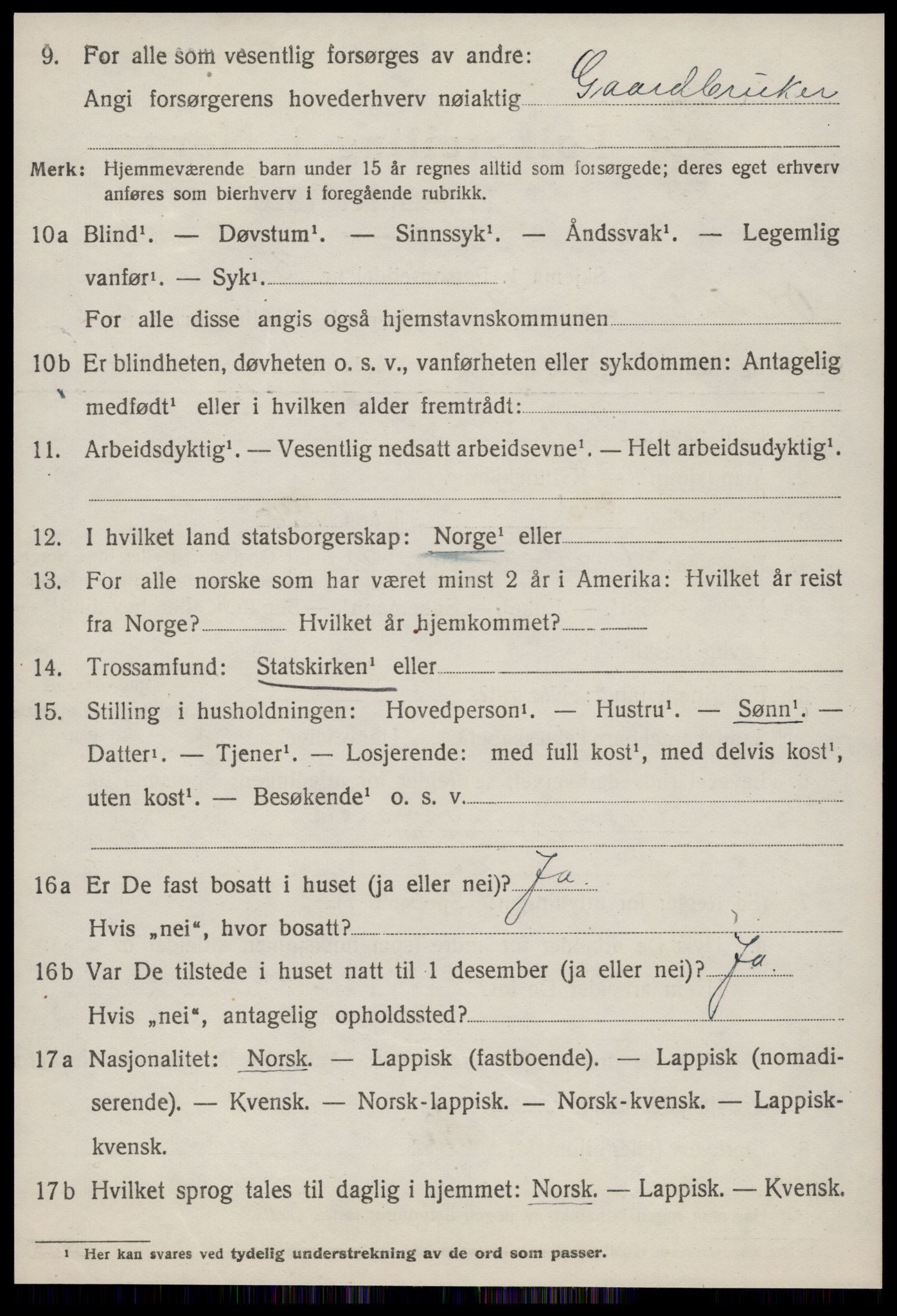 SAT, 1920 census for Oppdal, 1920, p. 6808