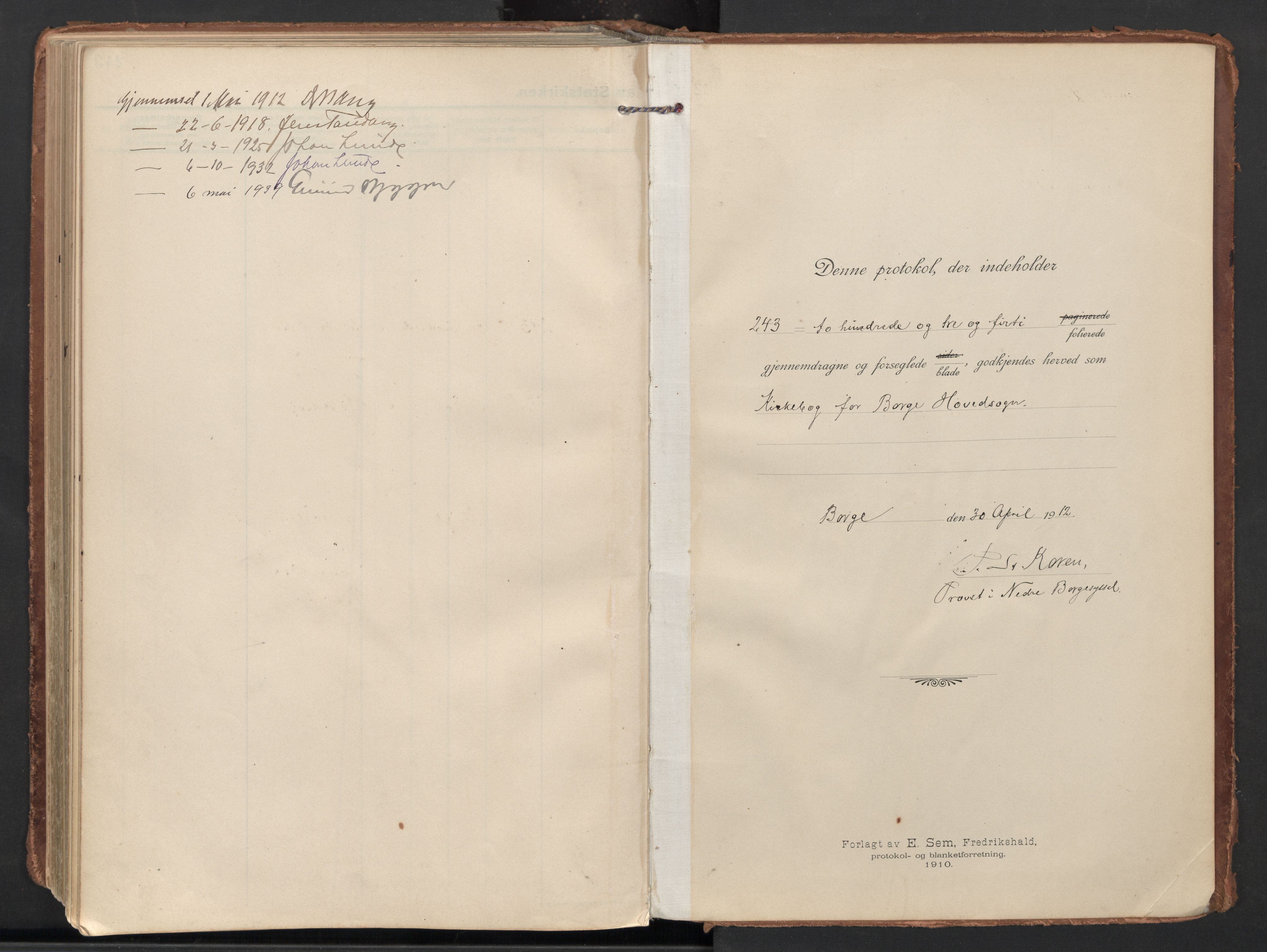 Borge prestekontor Kirkebøker, SAO/A-10903/F/Fa/L0012: Parish register (official) no. I 12, 1912-1955