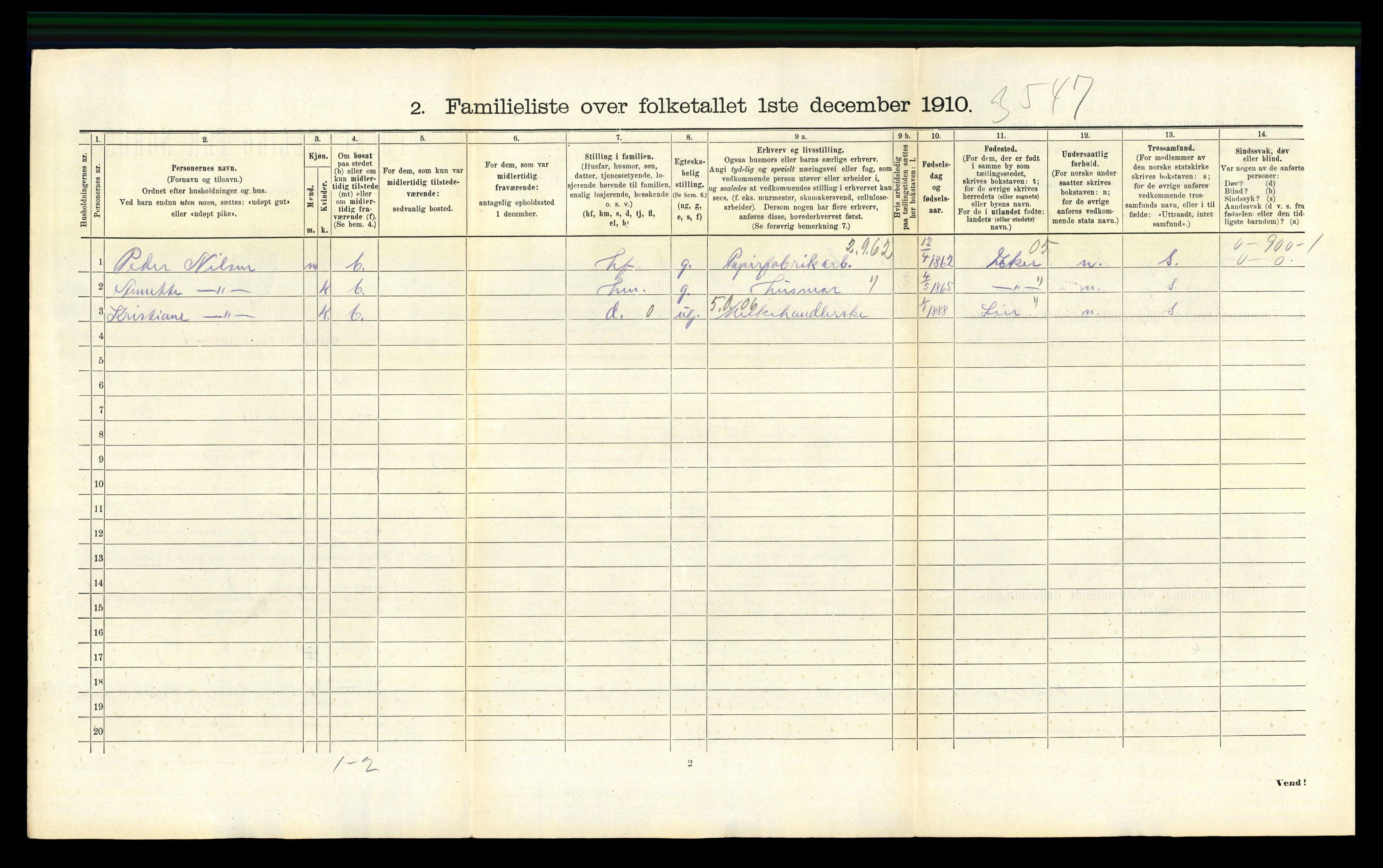 RA, 1910 census for Drammen, 1910, p. 815