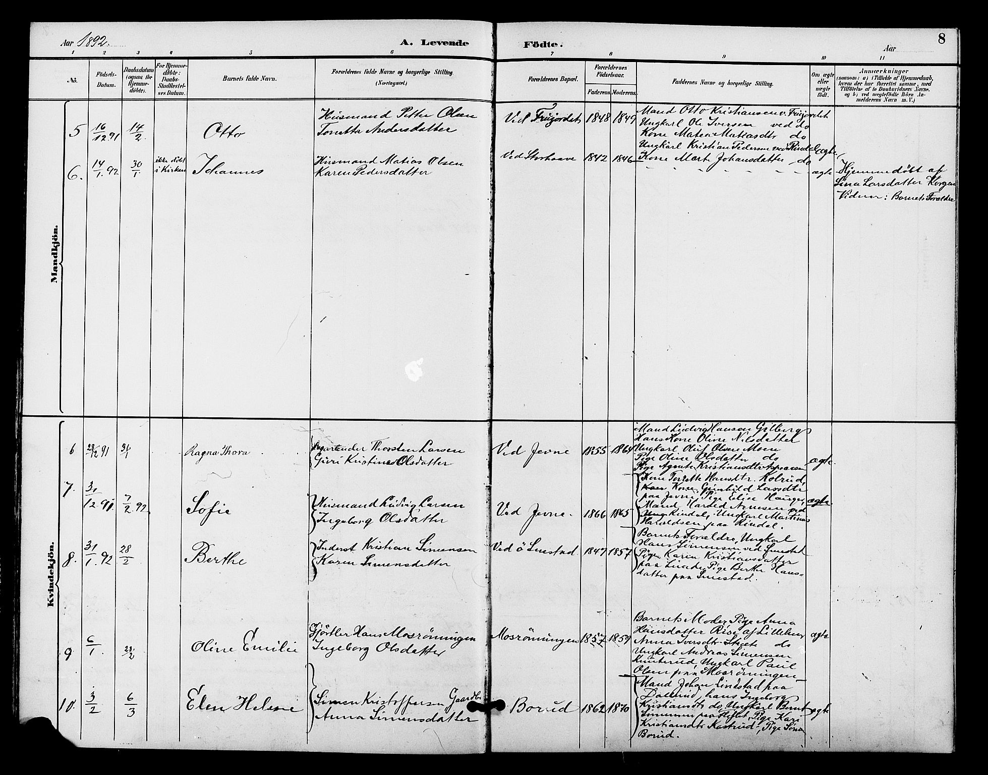 Fåberg prestekontor, AV/SAH-PREST-086/H/Ha/Hab/L0009: Parish register (copy) no. 9, 1891-1902, p. 8