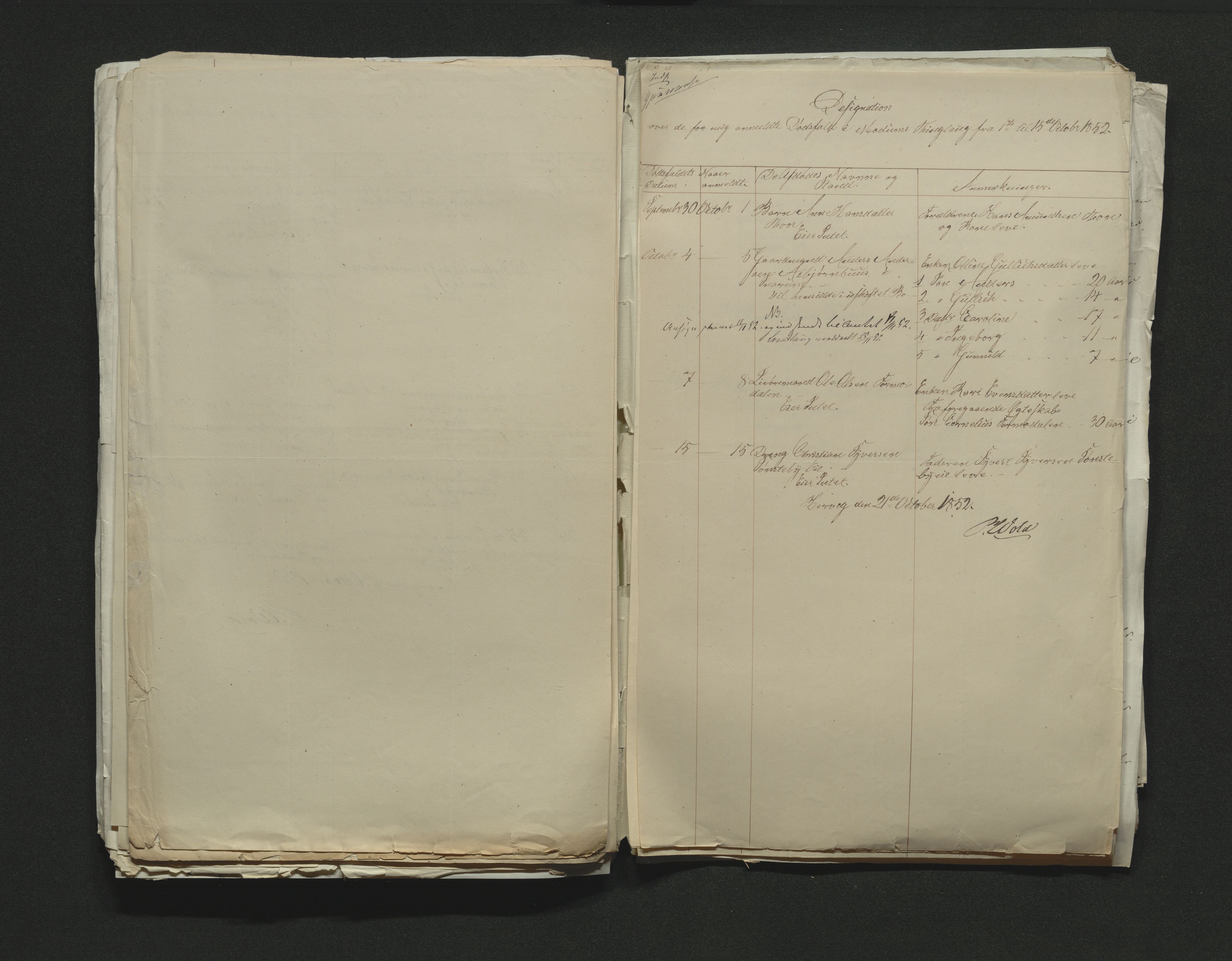 Eiker, Modum og Sigdal sorenskriveri, AV/SAKO-A-123/H/Ha/Hab/L0008: Dødsfallsmeldinger, 1850-1853