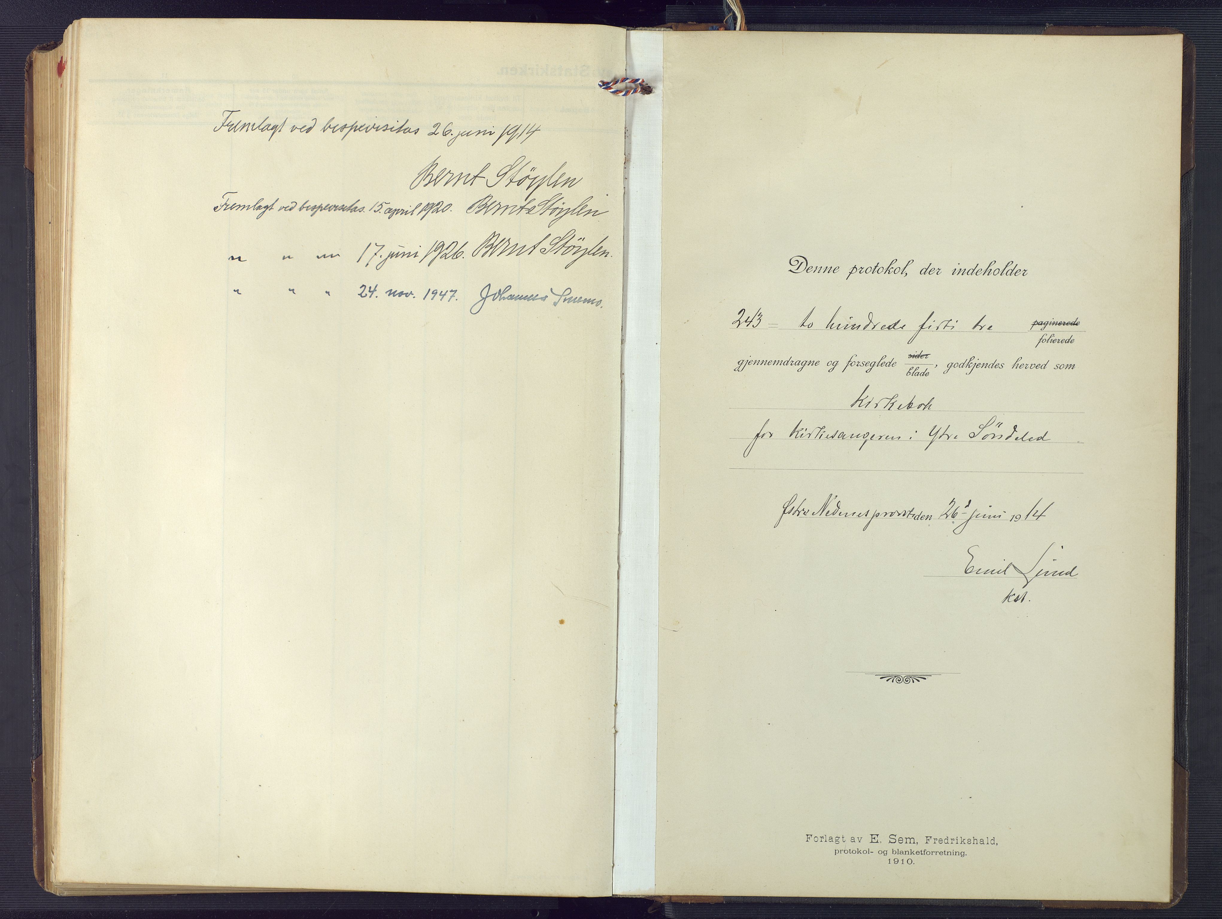 Søndeled sokneprestkontor, AV/SAK-1111-0038/F/Fb/L0006: Parish register (copy) no. B 7, 1912-1947