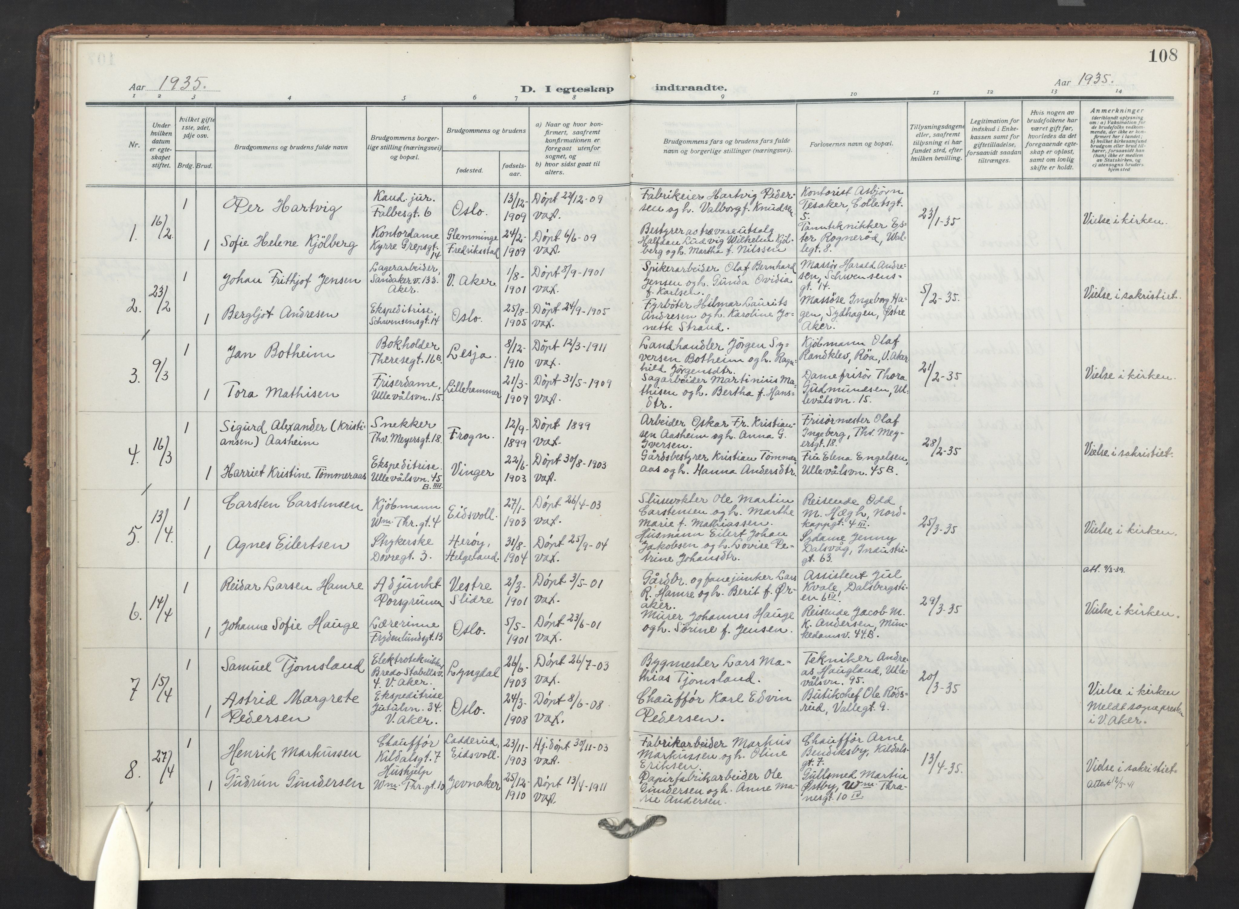 Markus prestekontor Kirkebøker, AV/SAO-A-10830/F/L0003: Parish register (official) no. 3, 1917-1942, p. 108
