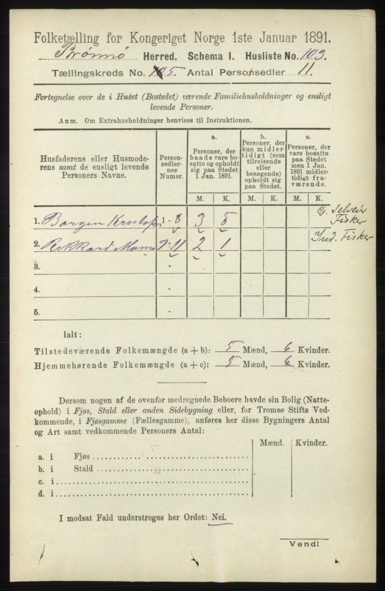 RA, 1891 census for 1814 Brønnøy, 1891, p. 2459