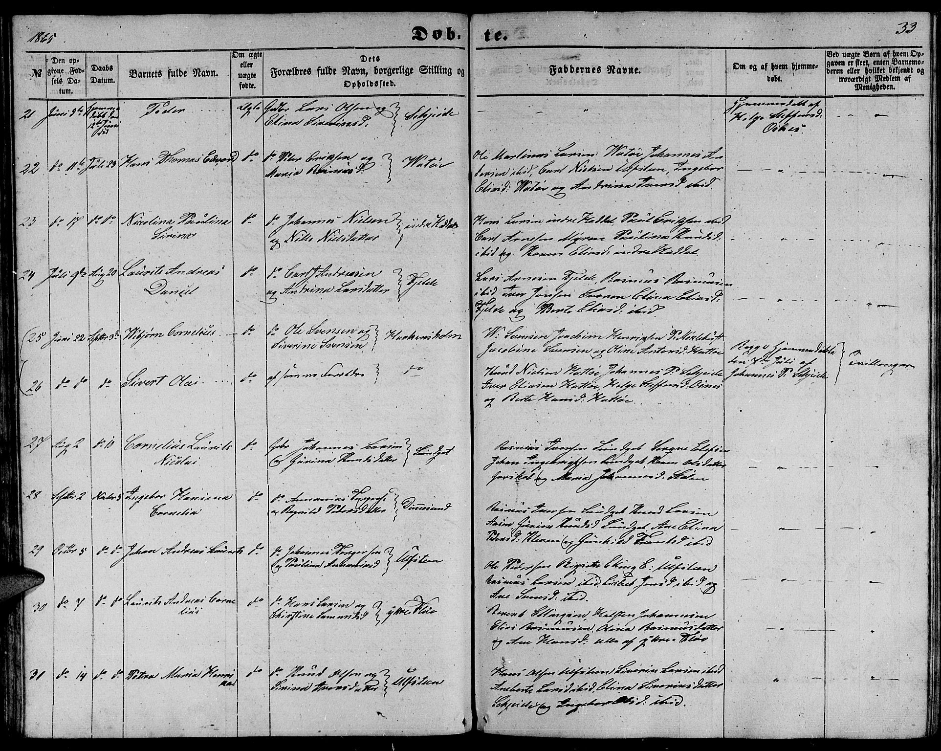 Ministerialprotokoller, klokkerbøker og fødselsregistre - Møre og Romsdal, AV/SAT-A-1454/509/L0111: Parish register (copy) no. 509C01, 1854-1882, p. 33