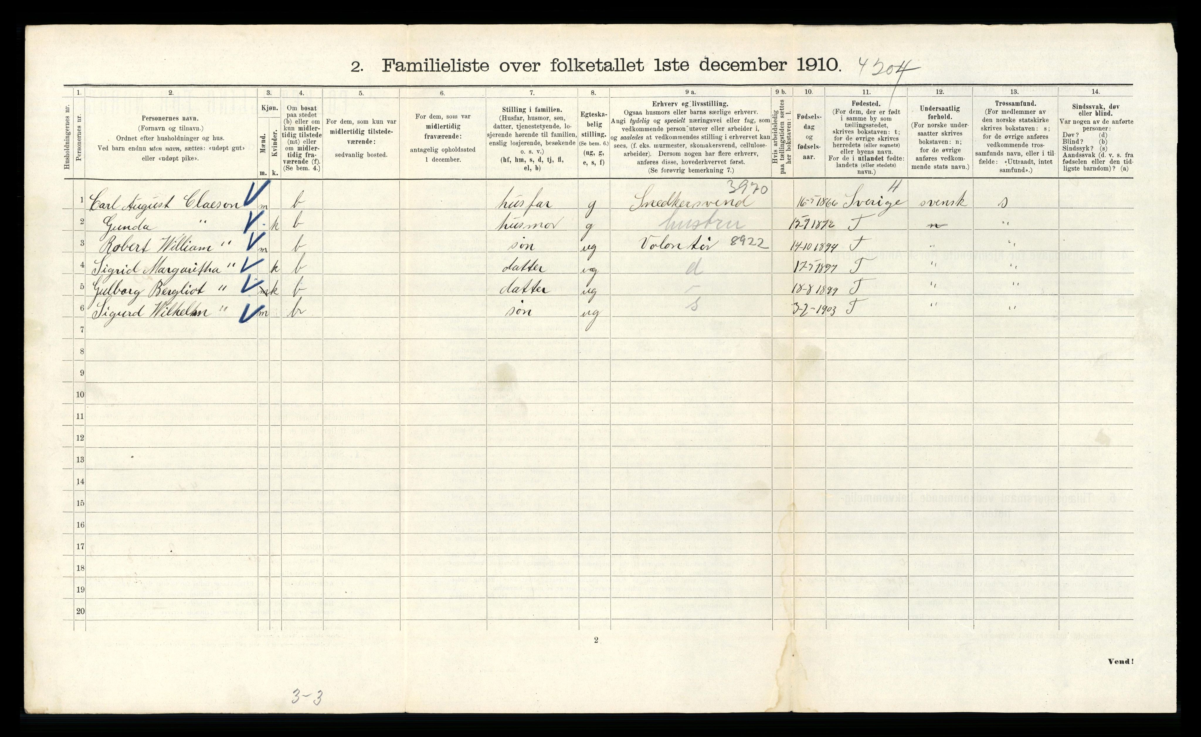 RA, 1910 census for Kristiania, 1910, p. 56864