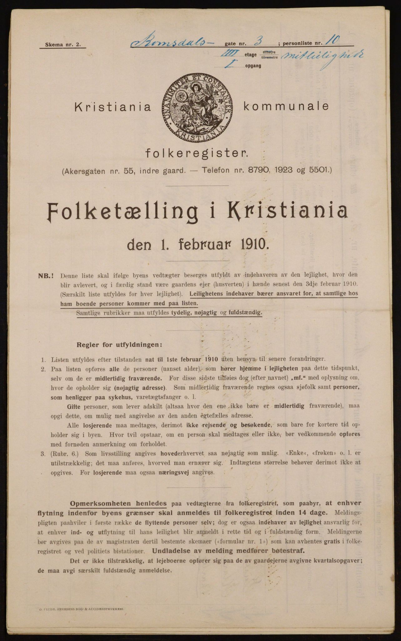 OBA, Municipal Census 1910 for Kristiania, 1910, p. 79537