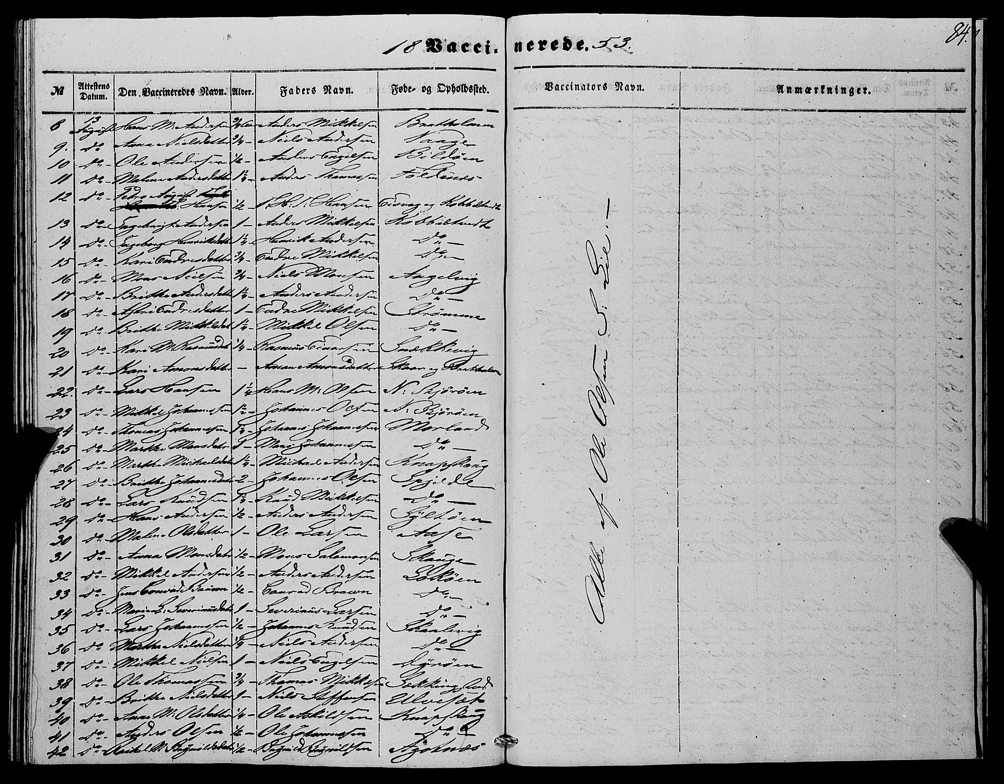 Fjell sokneprestembete, AV/SAB-A-75301/H/Haa: Parish register (official) no. A 4, 1851-1870, p. 84