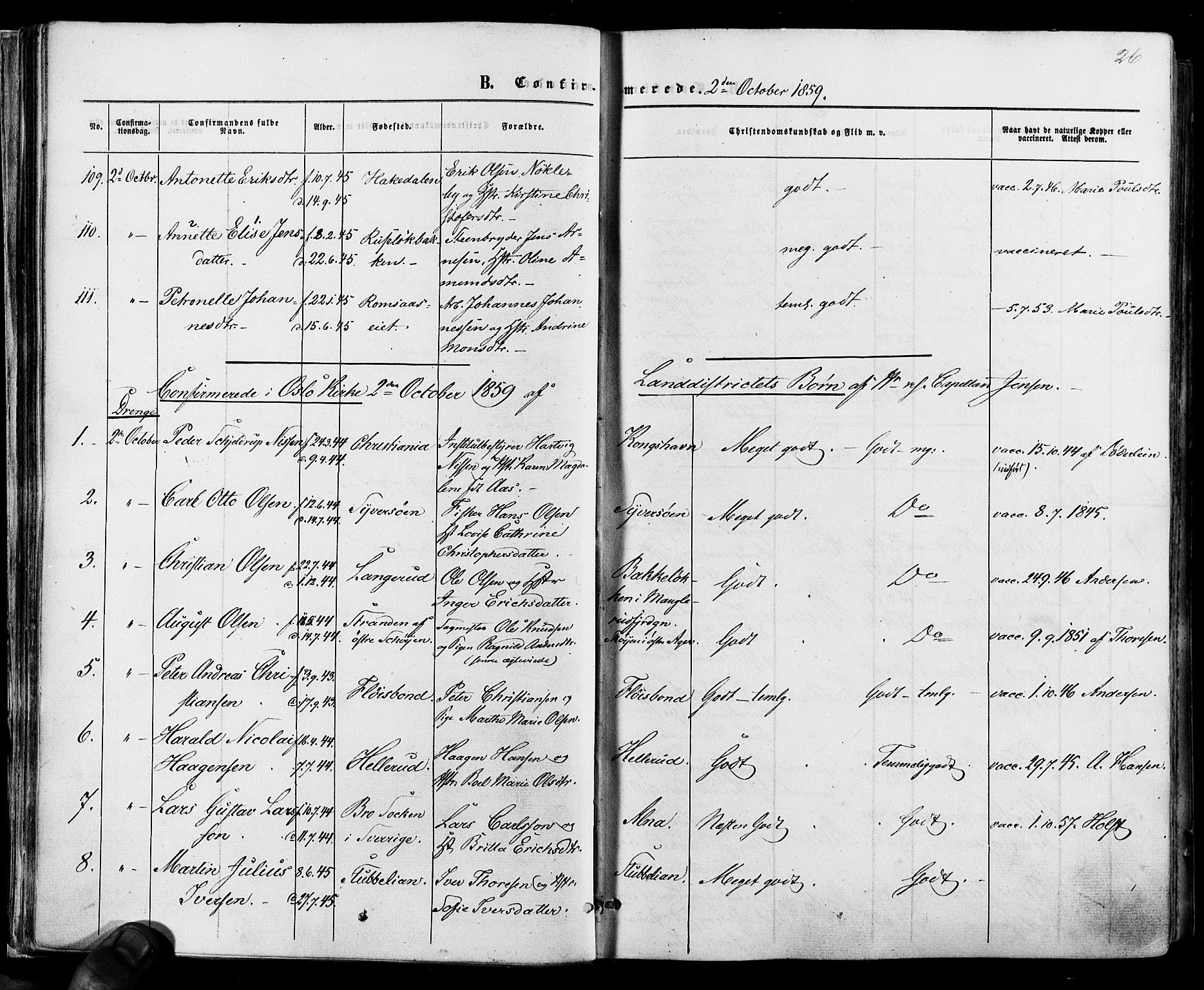 Vestre Aker prestekontor Kirkebøker, AV/SAO-A-10025/F/Fa/L0005: Parish register (official) no. 5, 1859-1877, p. 26