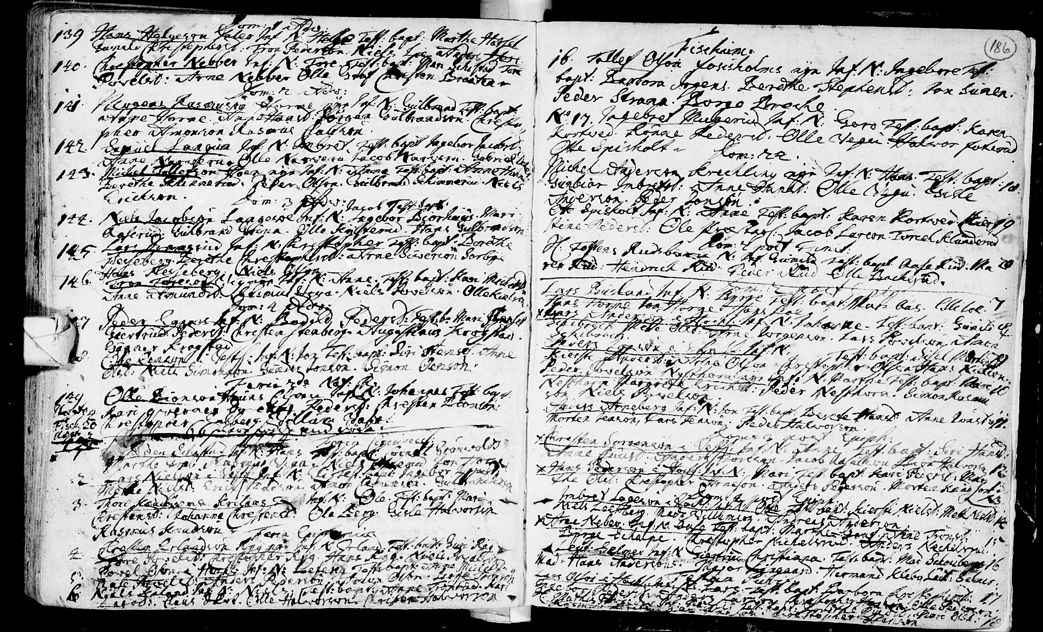 Eiker kirkebøker, SAKO/A-4/F/Fa/L0002: Parish register (official) no. I 2, 1705-1724, p. 186