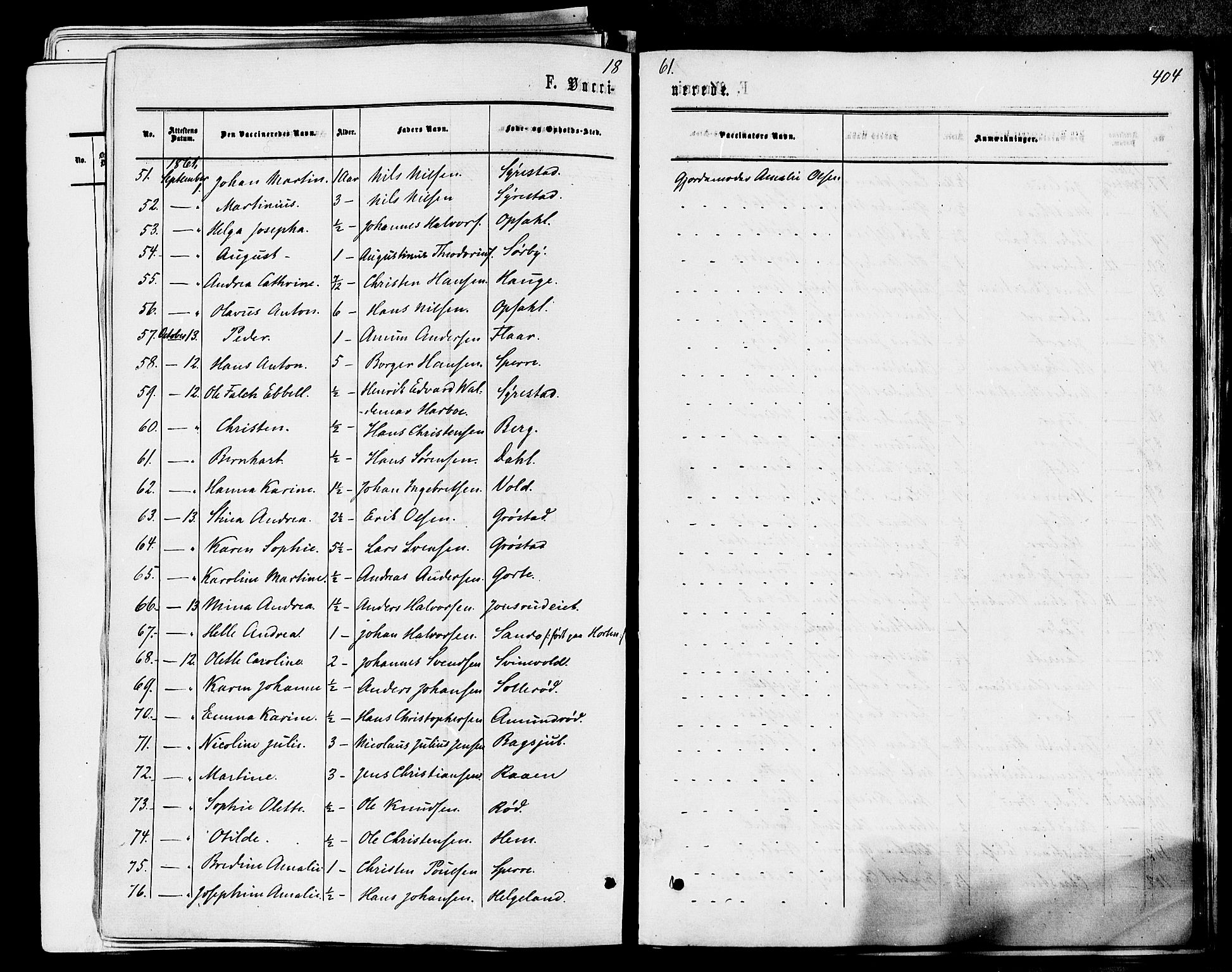 Våle kirkebøker, AV/SAKO-A-334/F/Fa/L0010: Parish register (official) no. I 10, 1861-1877, p. 404