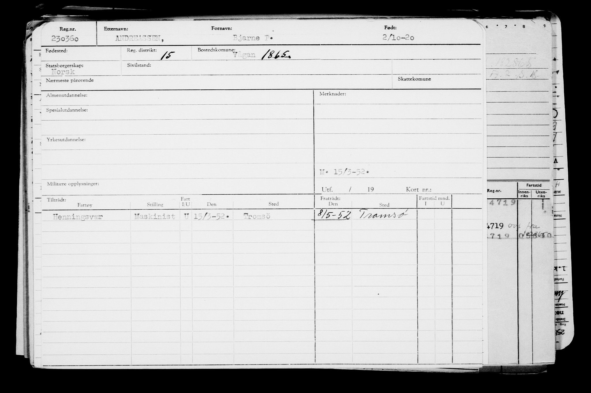 Direktoratet for sjømenn, AV/RA-S-3545/G/Gb/L0186: Hovedkort, 1920, p. 20