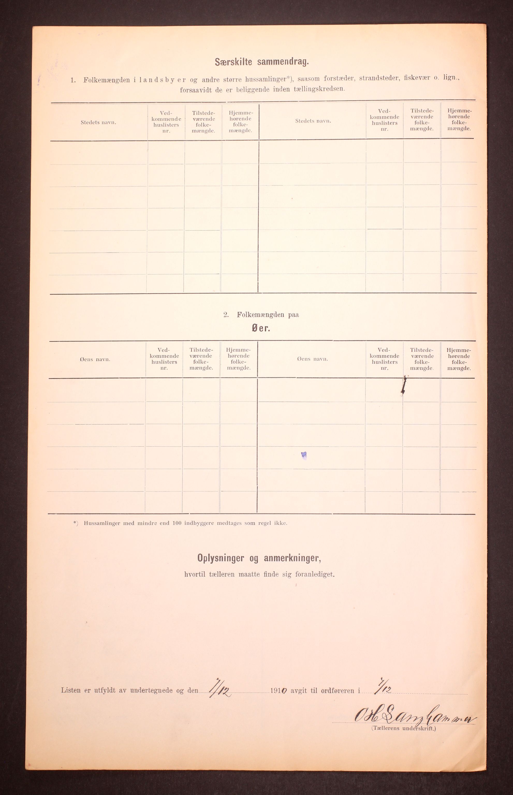 RA, 1910 census for Kvam, 1910, p. 12