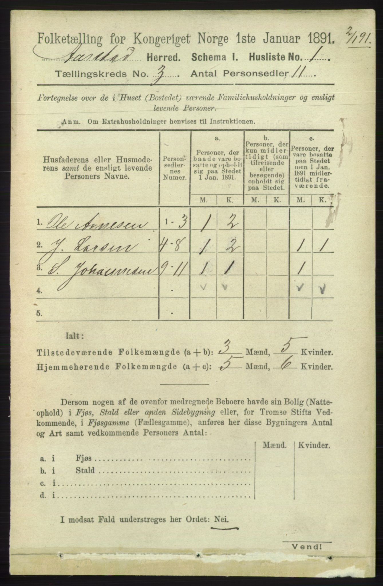 SAB, 1891 Census for 1280 Årstad, 1891, p. 1502