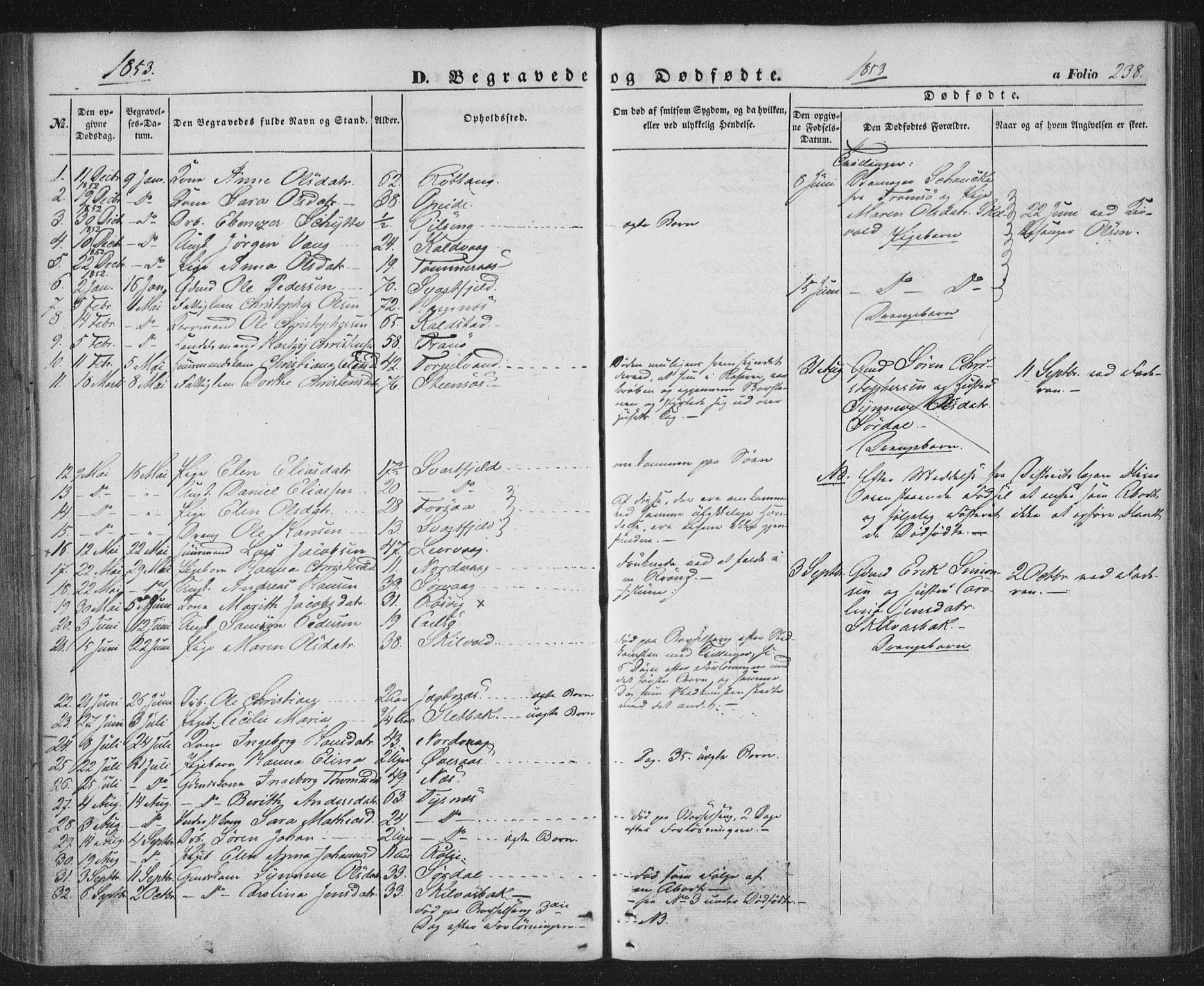 Ministerialprotokoller, klokkerbøker og fødselsregistre - Nordland, SAT/A-1459/859/L0844: Parish register (official) no. 859A04, 1849-1862, p. 238